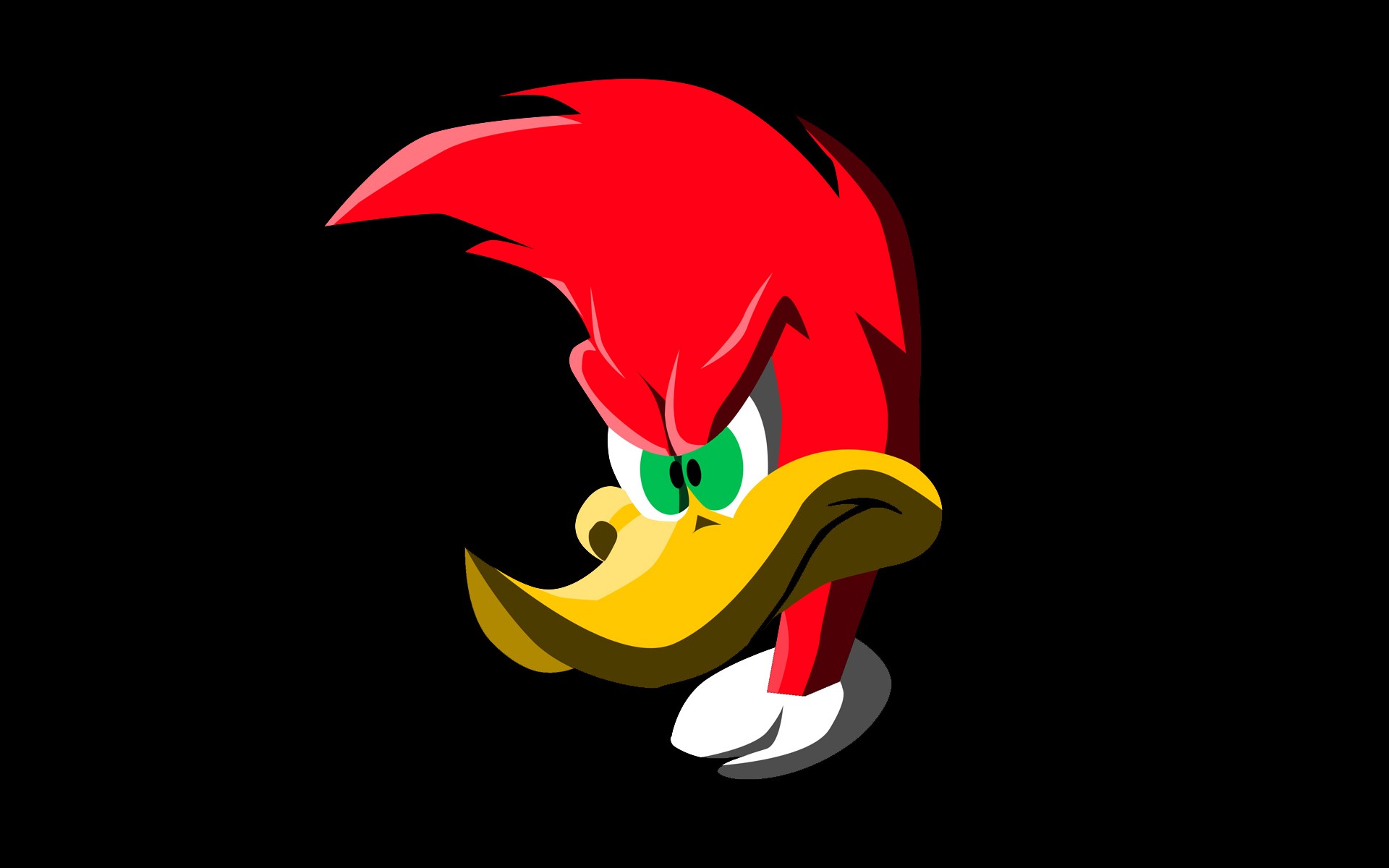 Woody Woodpecker Minimalism Black Background 1920x1200