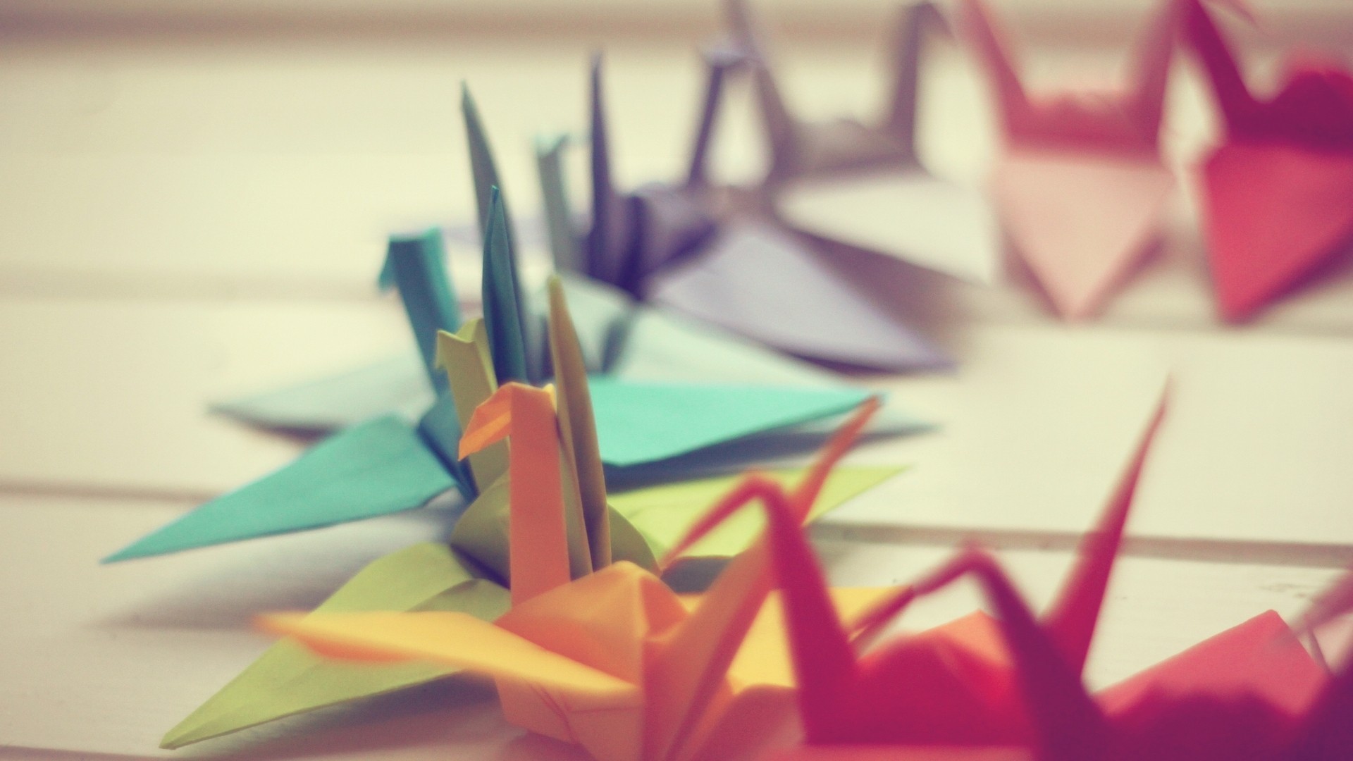 Origami Paper Cranes Photography Origami Colorful 1920x1080