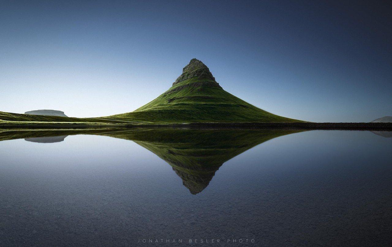 Mountains Landscape Nature Water Shadow Clear Sky Green Photography Kirkjufell 1280x809