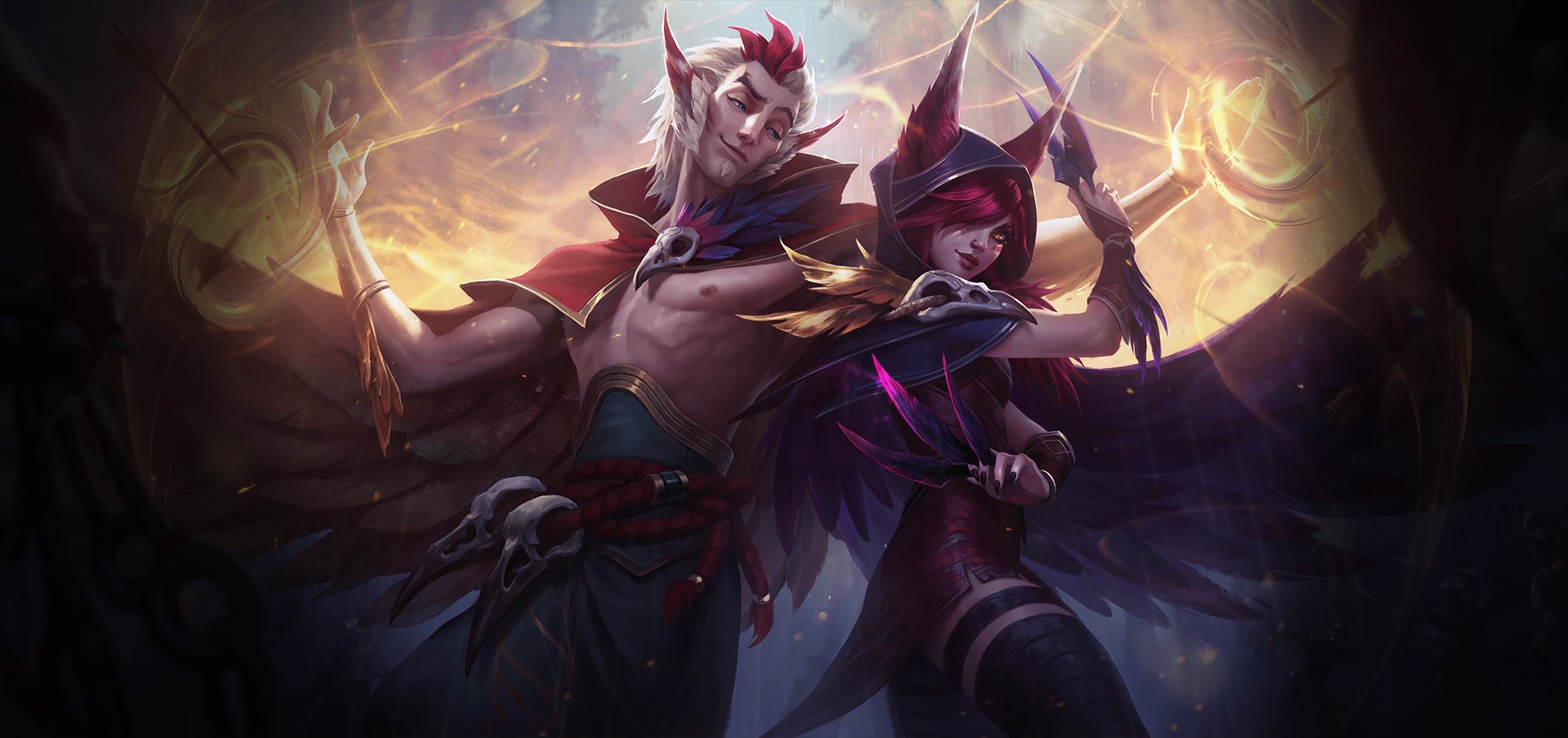 League Of Legends Xayah League Of Legends Rakan League Of Legends 1920x904