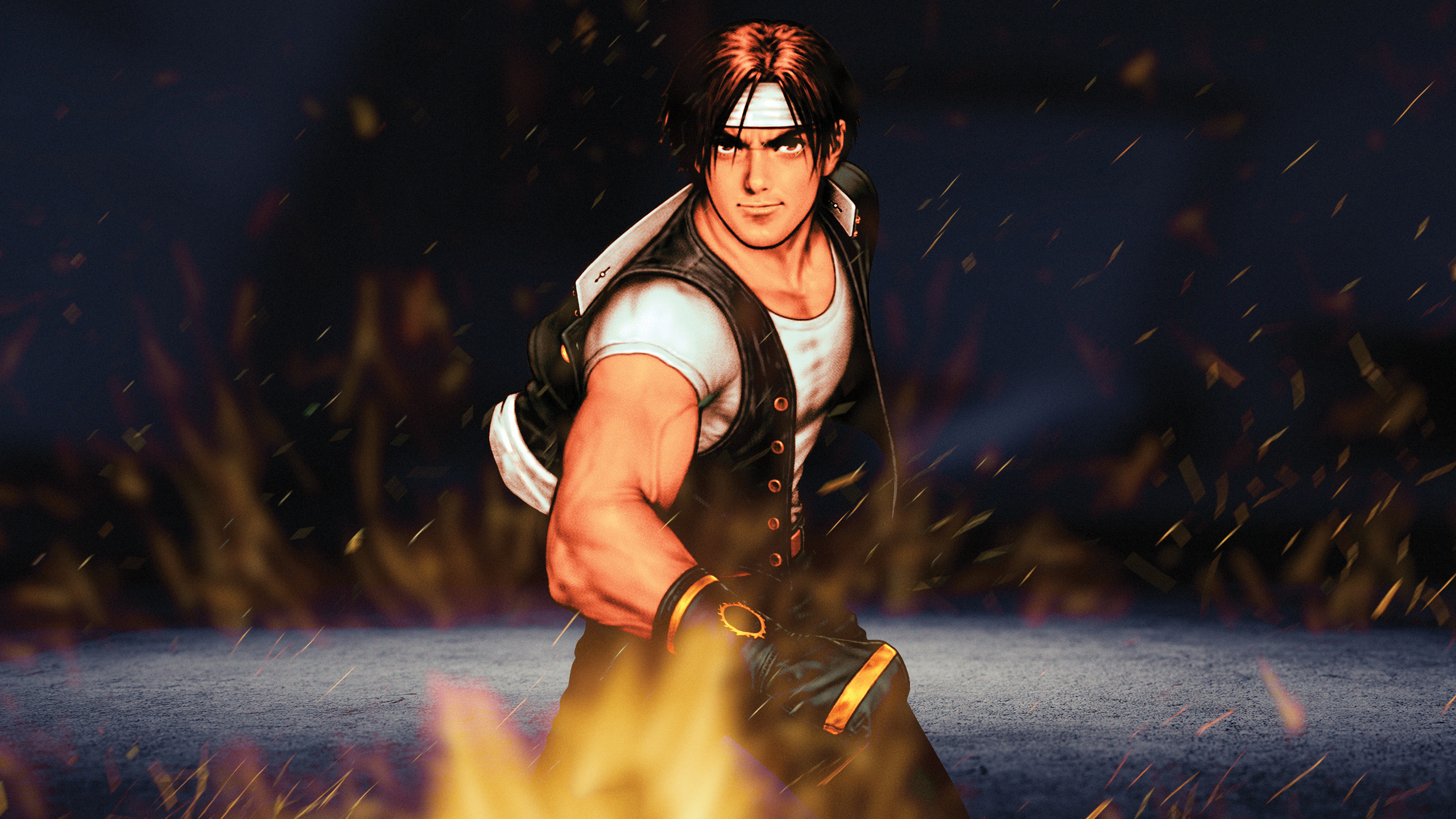 King Of Fighters Kyo Kusanagi Anime Boys Anime Muscles Warrior Video Games 2560x1440