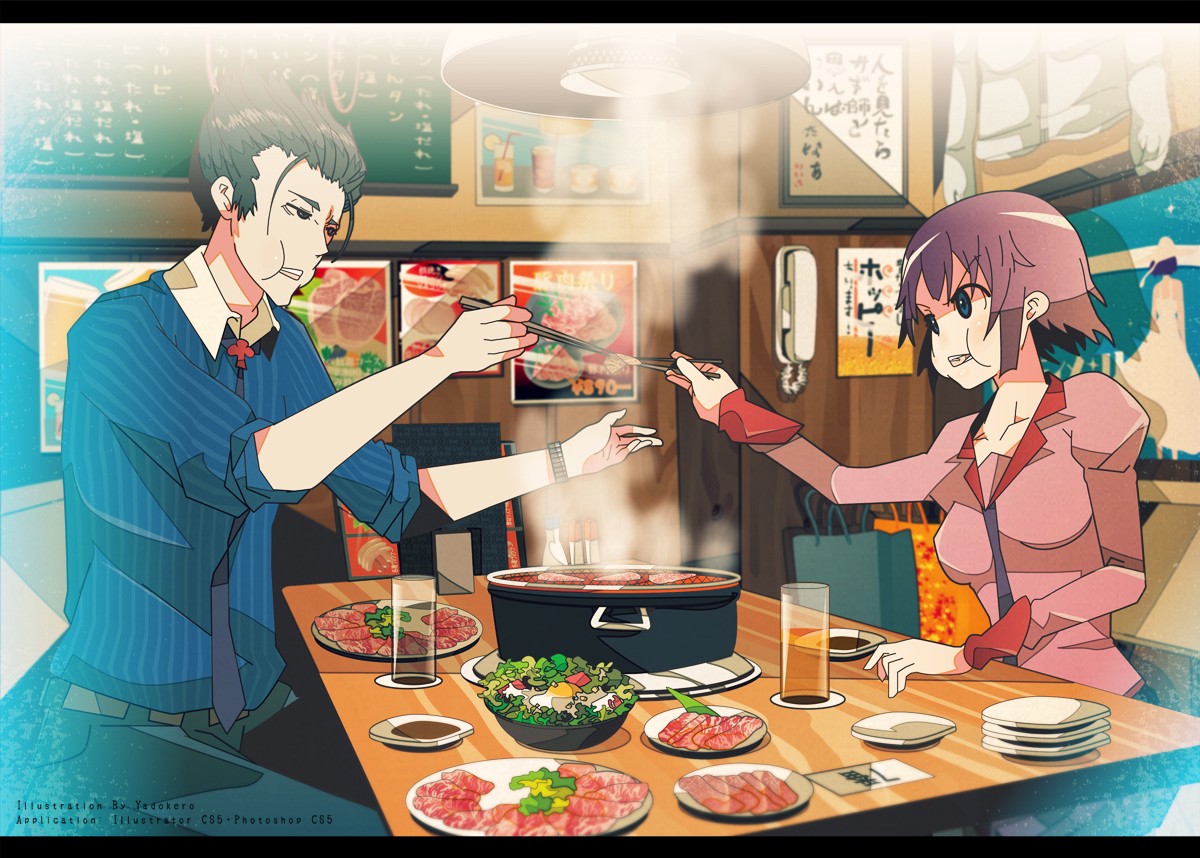 Monogatari Series Senjougahara Hitagi Kaiki Deishu Anime Eating Anime Girls Eating 1200x858