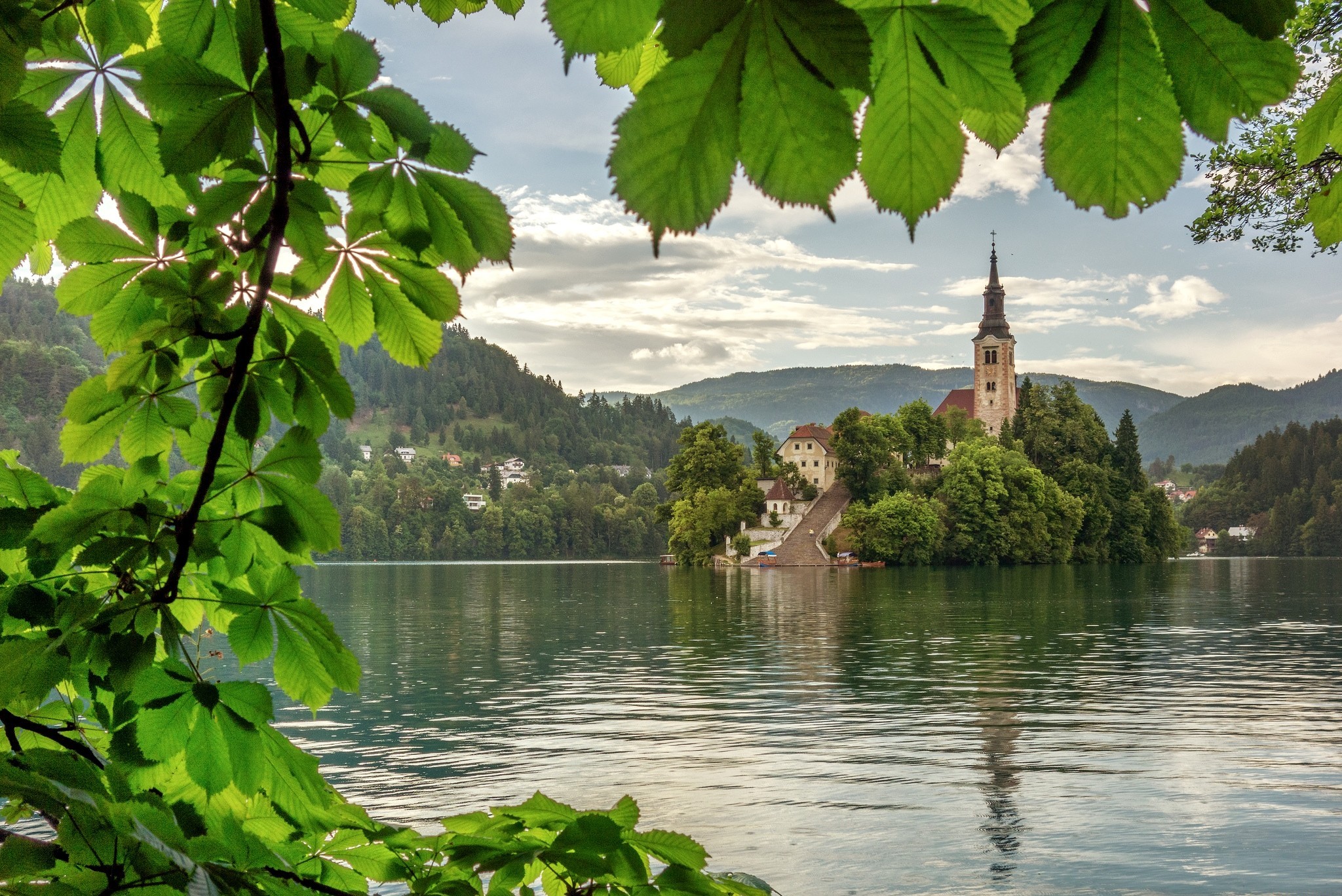 Slovenia Church Assumption Of Mary Church Foliage Lake Bled 2048x1368