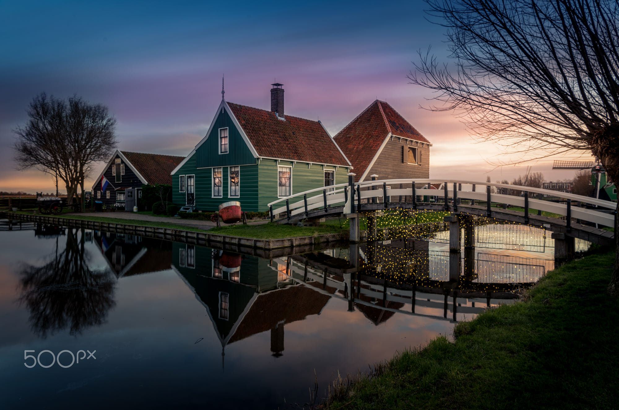Photography Reflection River House Sunset Rural 500px Water Clouds 2000x1323