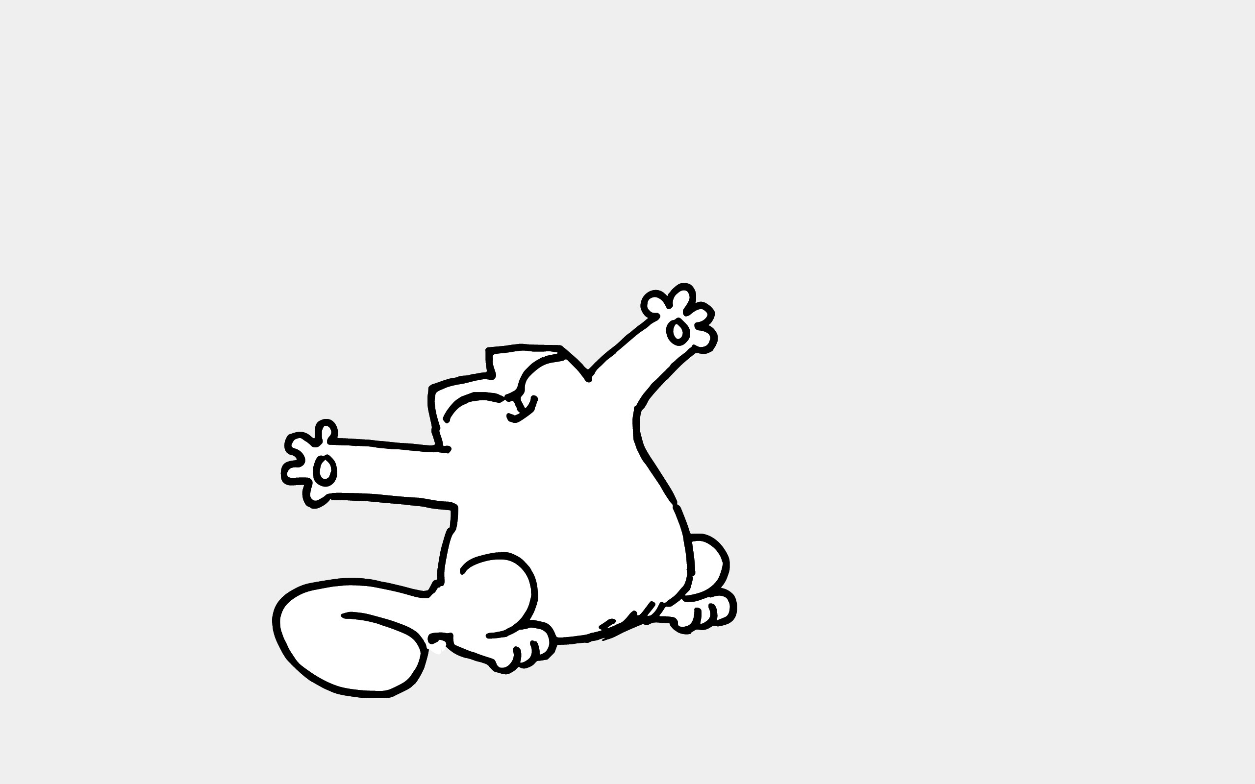 Simons Cat Comics Cats Drawing Monochrome Simple Background Stretching 2560x1600