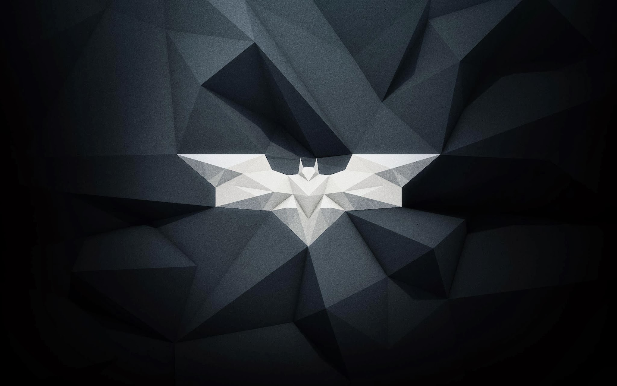 Bat Signal Logo Batman Low Poly 2048x1280