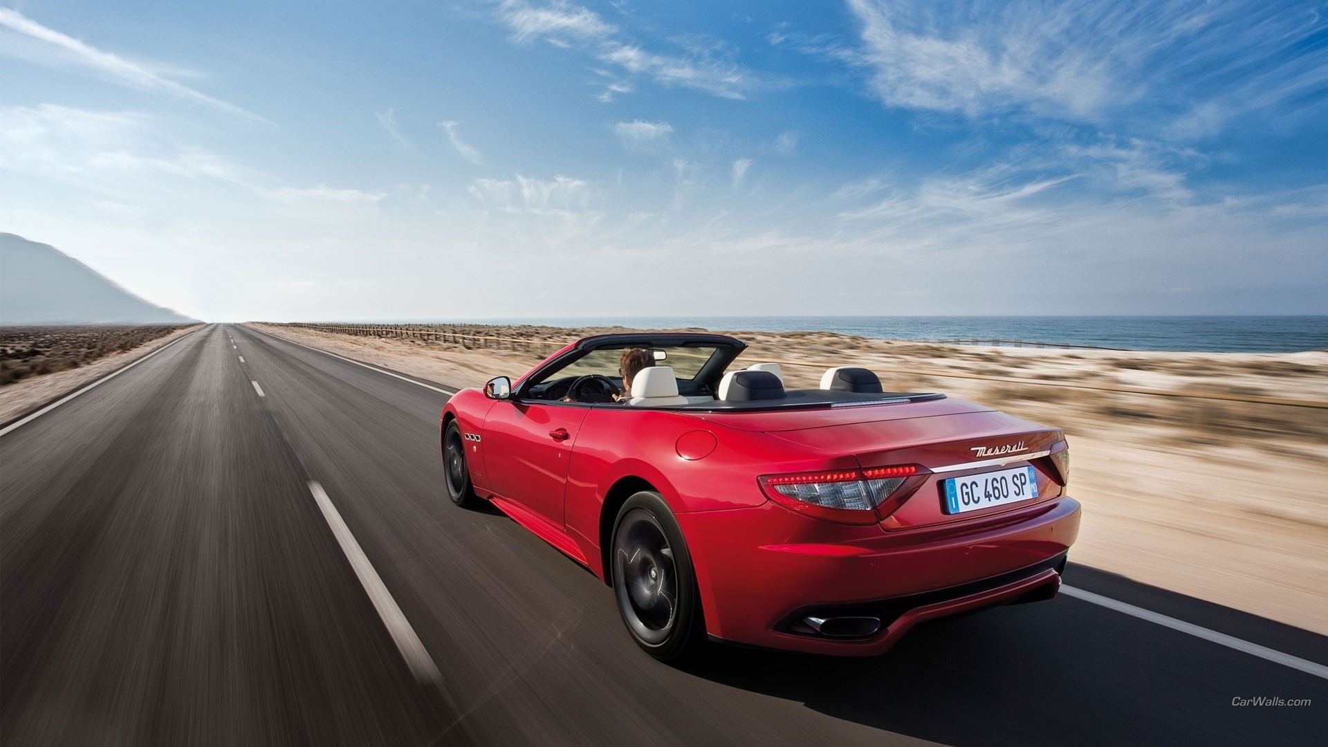 Maserati GranCabrio Car Cabriolet Sports Car Red Cars 1920x1080