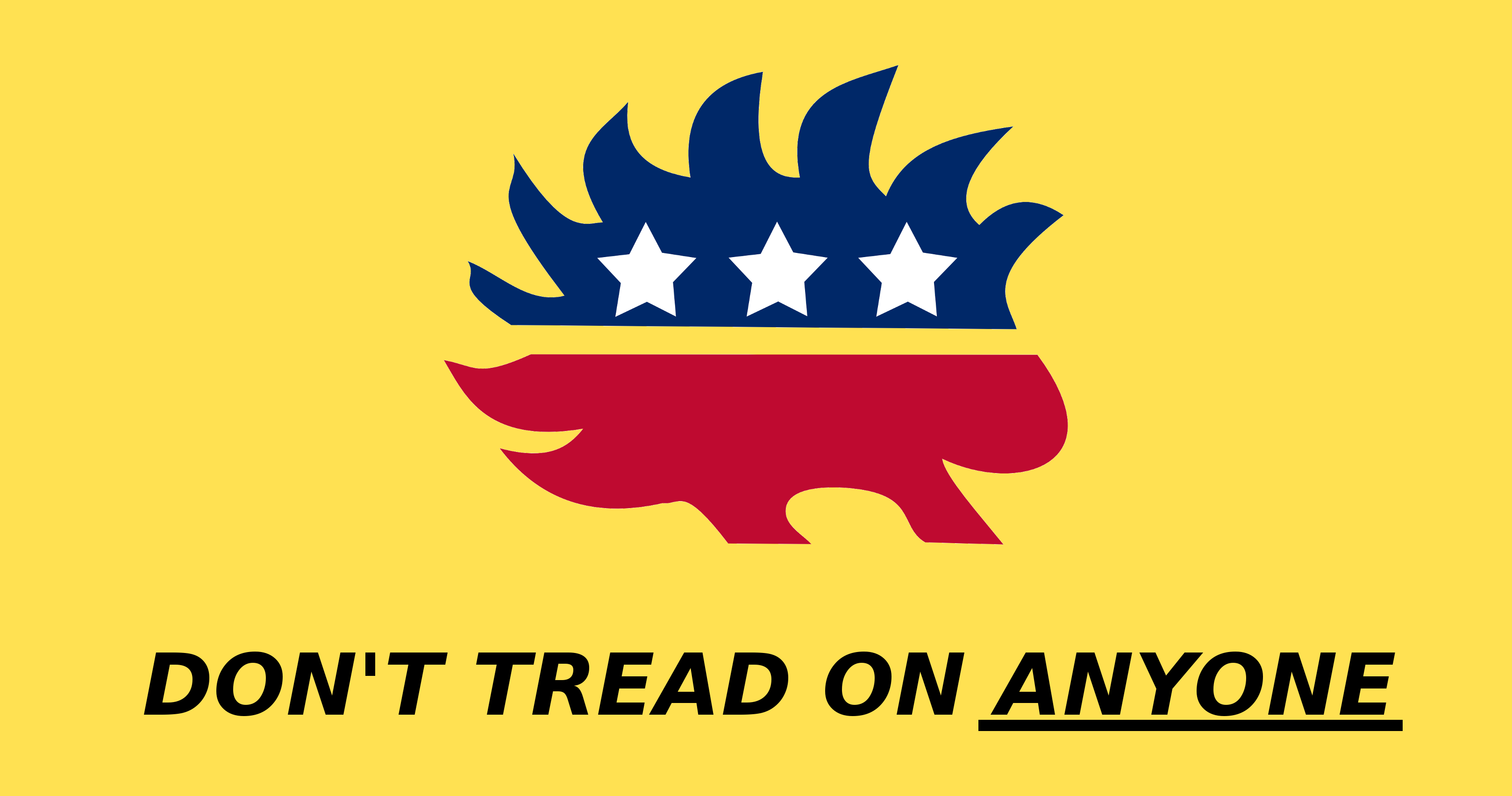 Libertarianism Gadsden Flag Yellow Background Typography 3236x1703