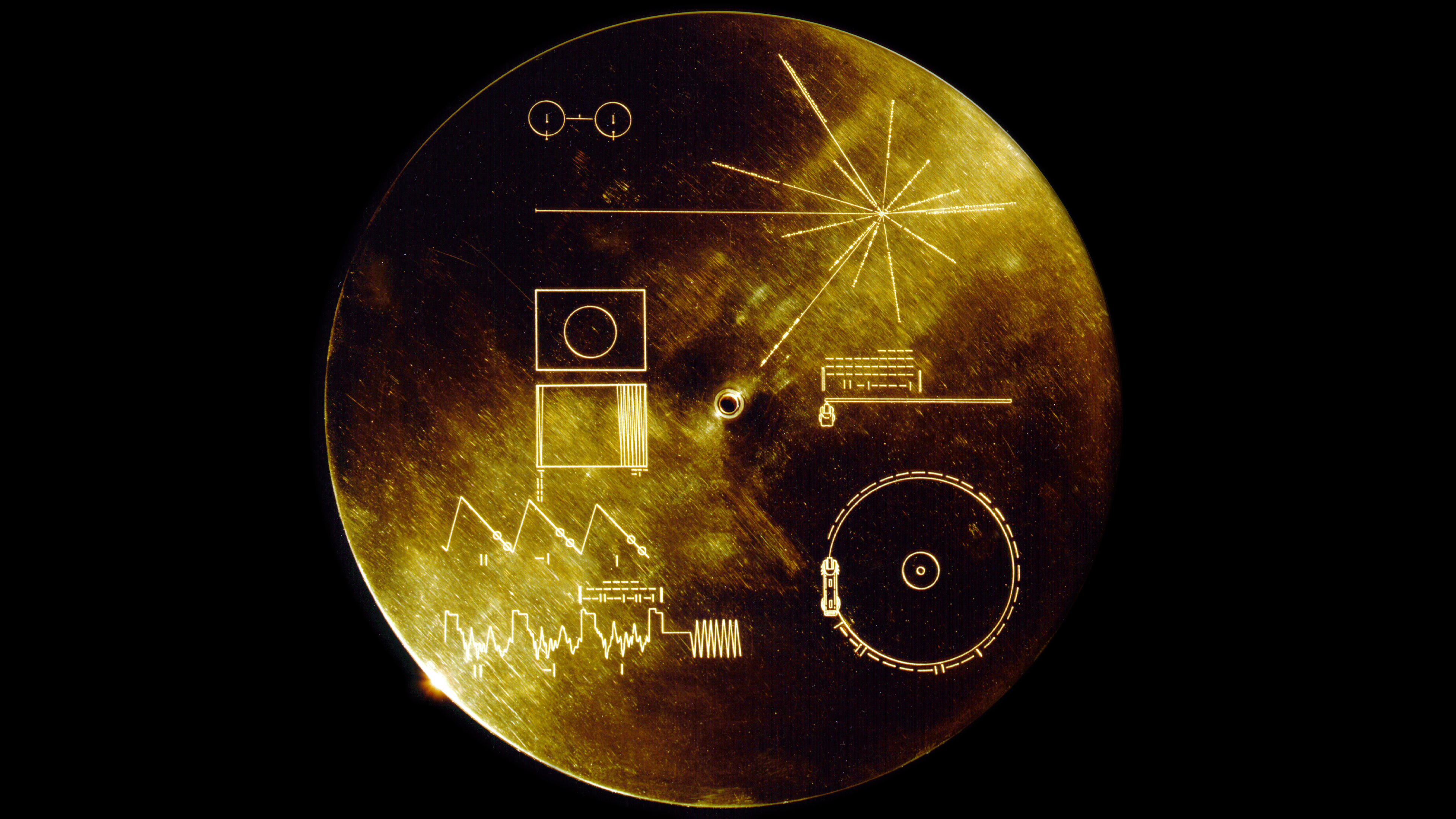 Discs Gold Gold Space Space Voyager Golden Record 3911x2200