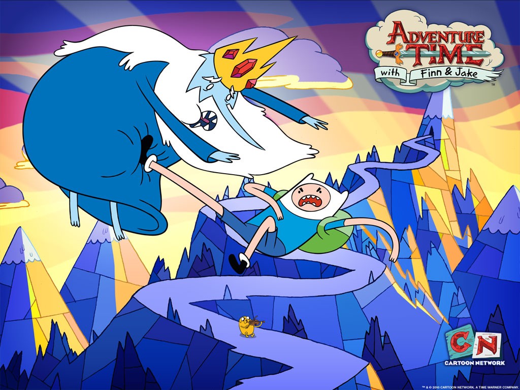 Adventure Time Cartoon Network Cartoon Finn The Human Ice King Fighting 1024x768