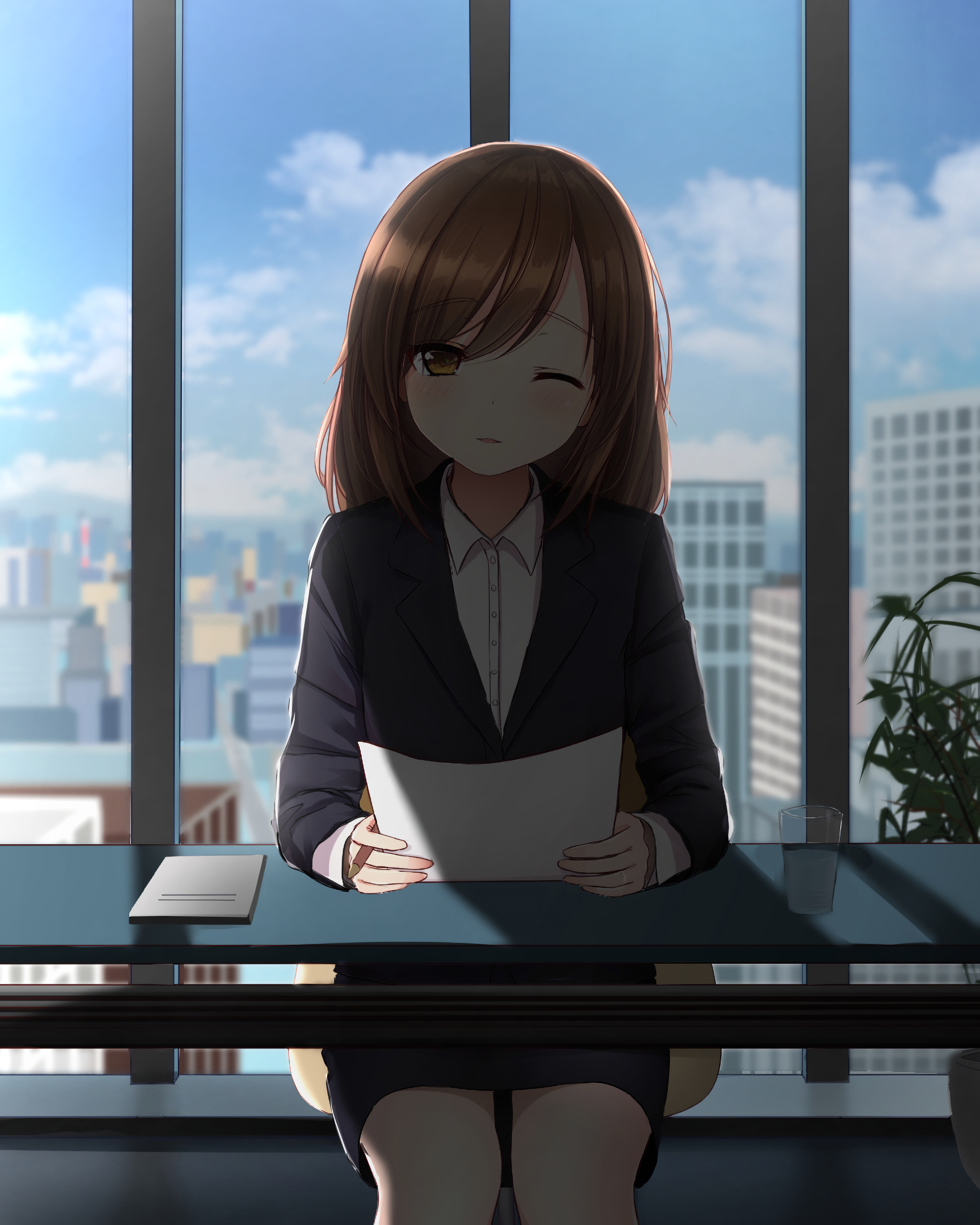 Anime Anime Girls Original Characters Business Suit 2048x2560