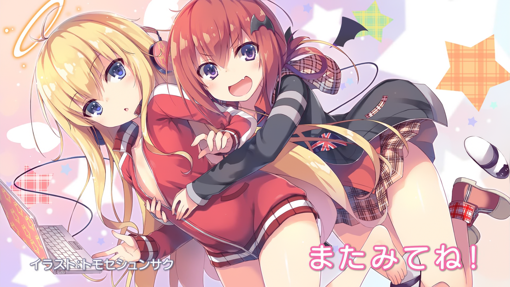 Anime Girls Anime Gabriel Dropout Artwork Gabriel White Tenma Satanichia McDowell Kurumizawa Blonde  2048x1152