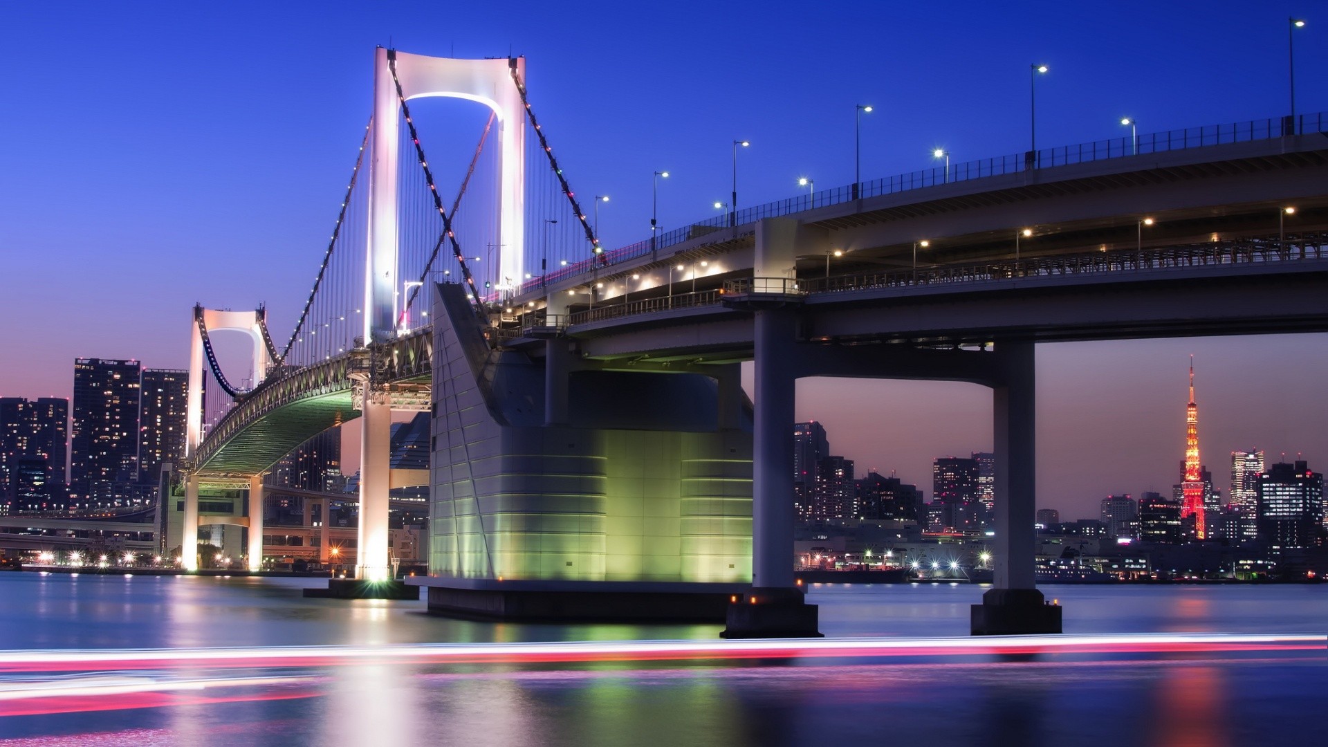 City Bridge Tokyo Rainbow Bridge 1920x1080