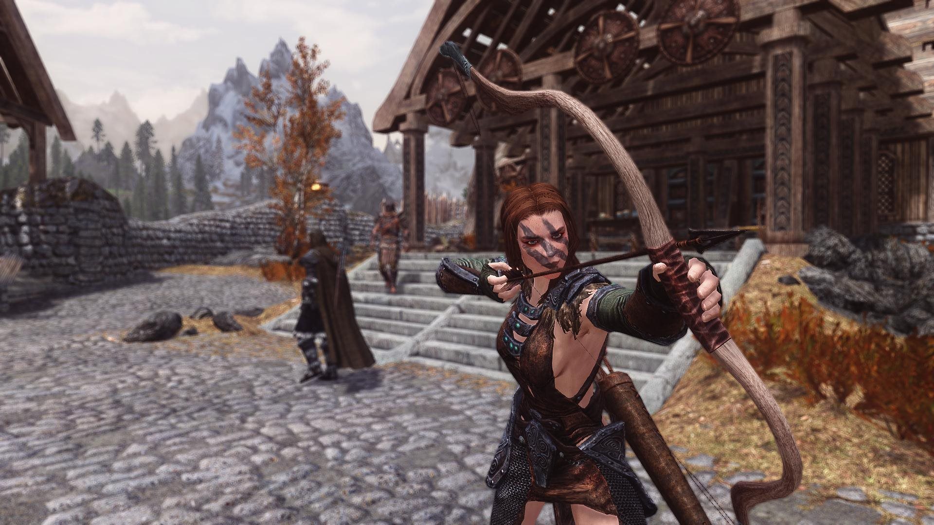 The Elder Scrolls V Skyrim SLMP Aela The Huntress Skyrim Bethesda Softworks Bow 1920x1080