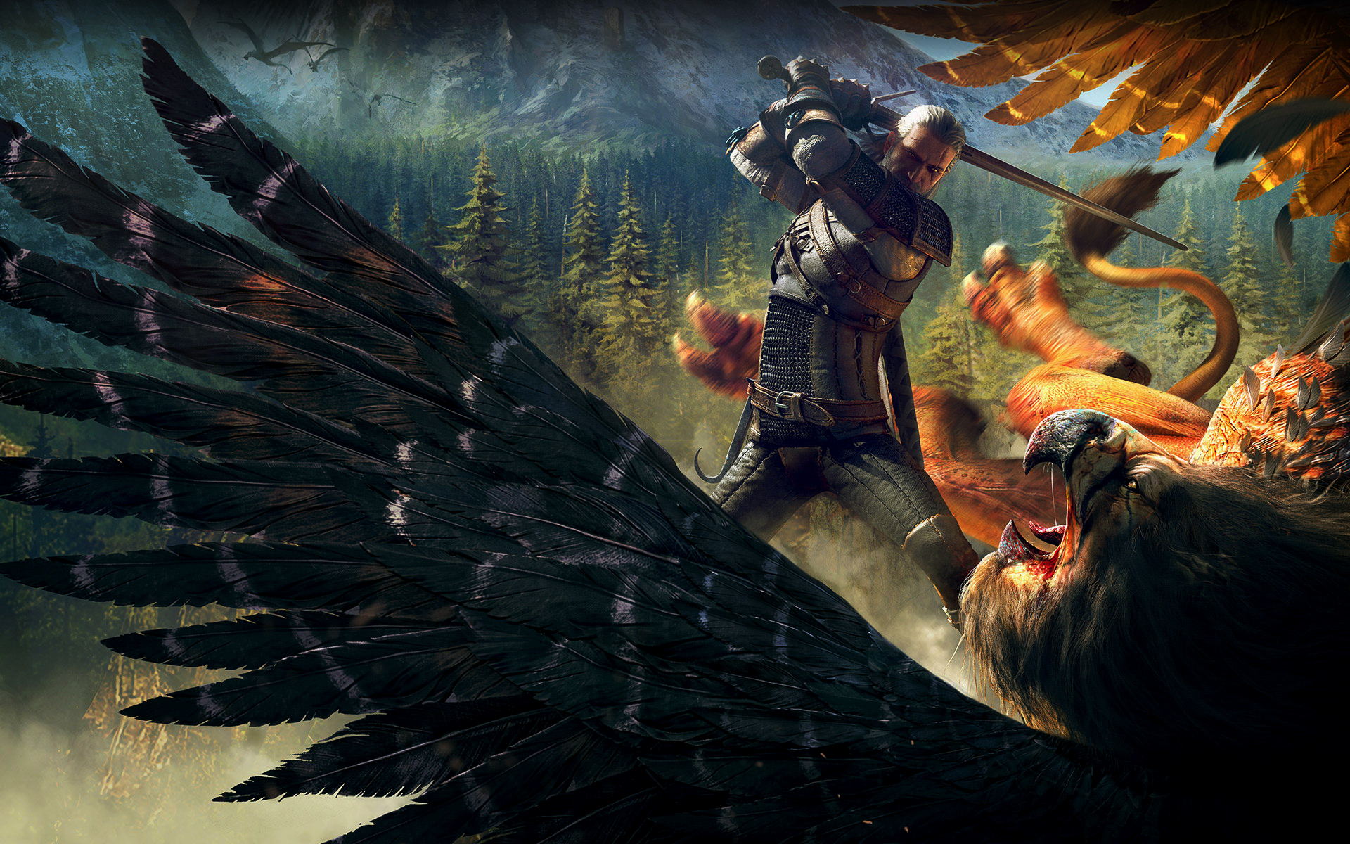 The Witcher The Witcher 3 Wild Hunt Geralt Of Rivia Griffin Griffins 1920x1200
