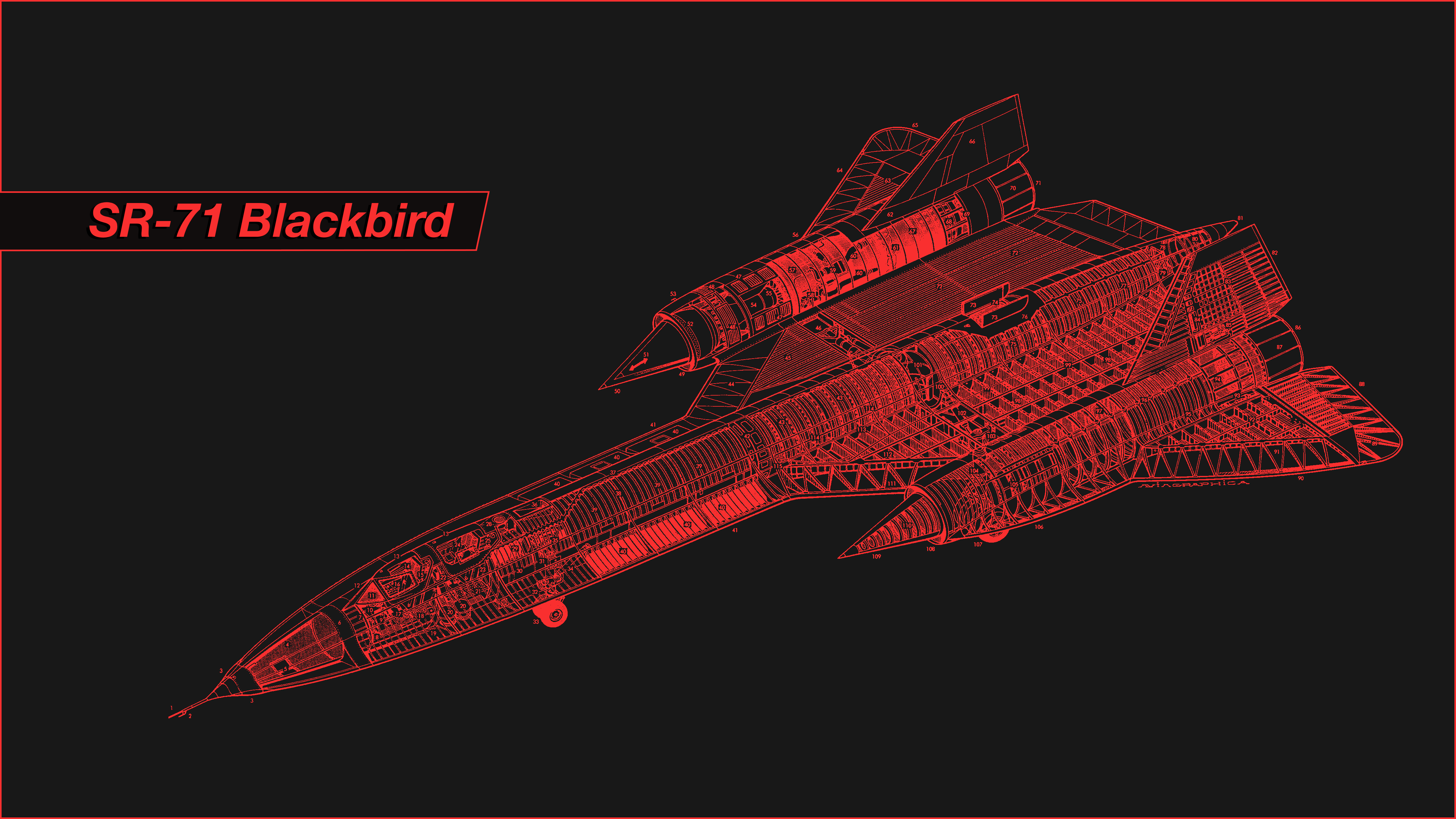 Lockheed SR 71 Blackbird Blueprints Minimalism Simple Background Red Engineering Black Background 4604x2590
