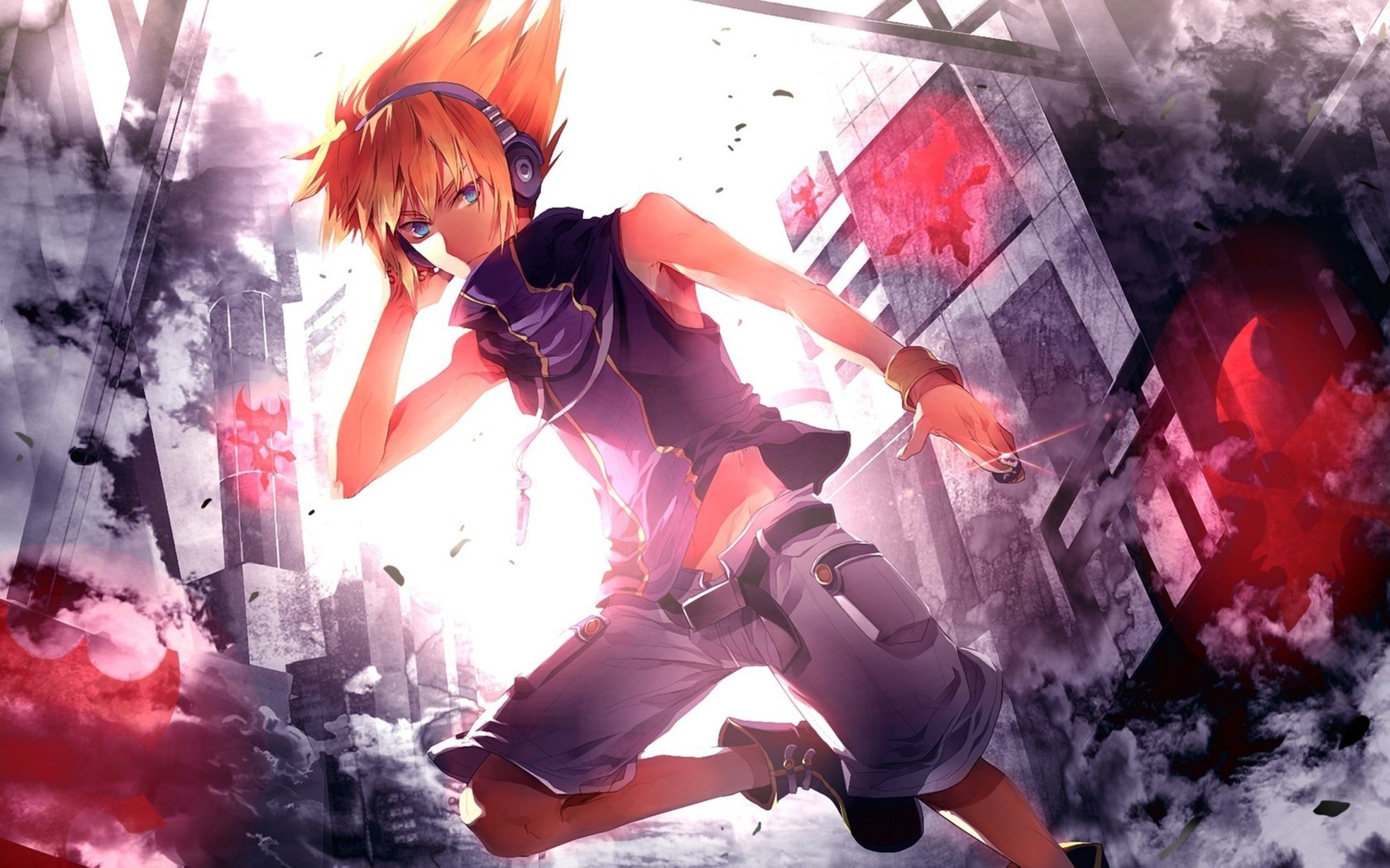 The World Ends With You Anime Boys City Cityscape Headphones 1680x1050