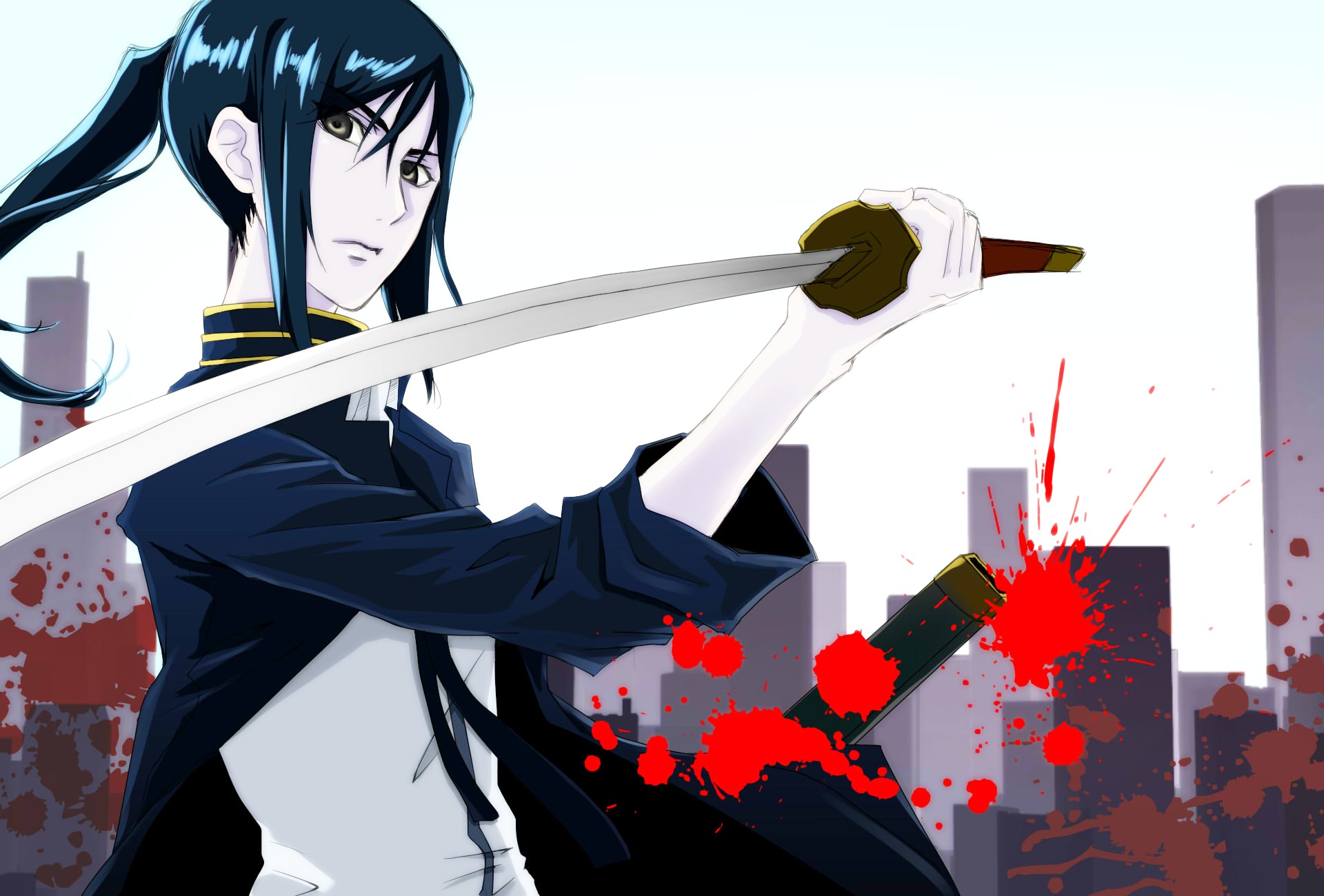 Sword Katana Warrior Weapon Kuroh Yatogami K Project 1920x1300