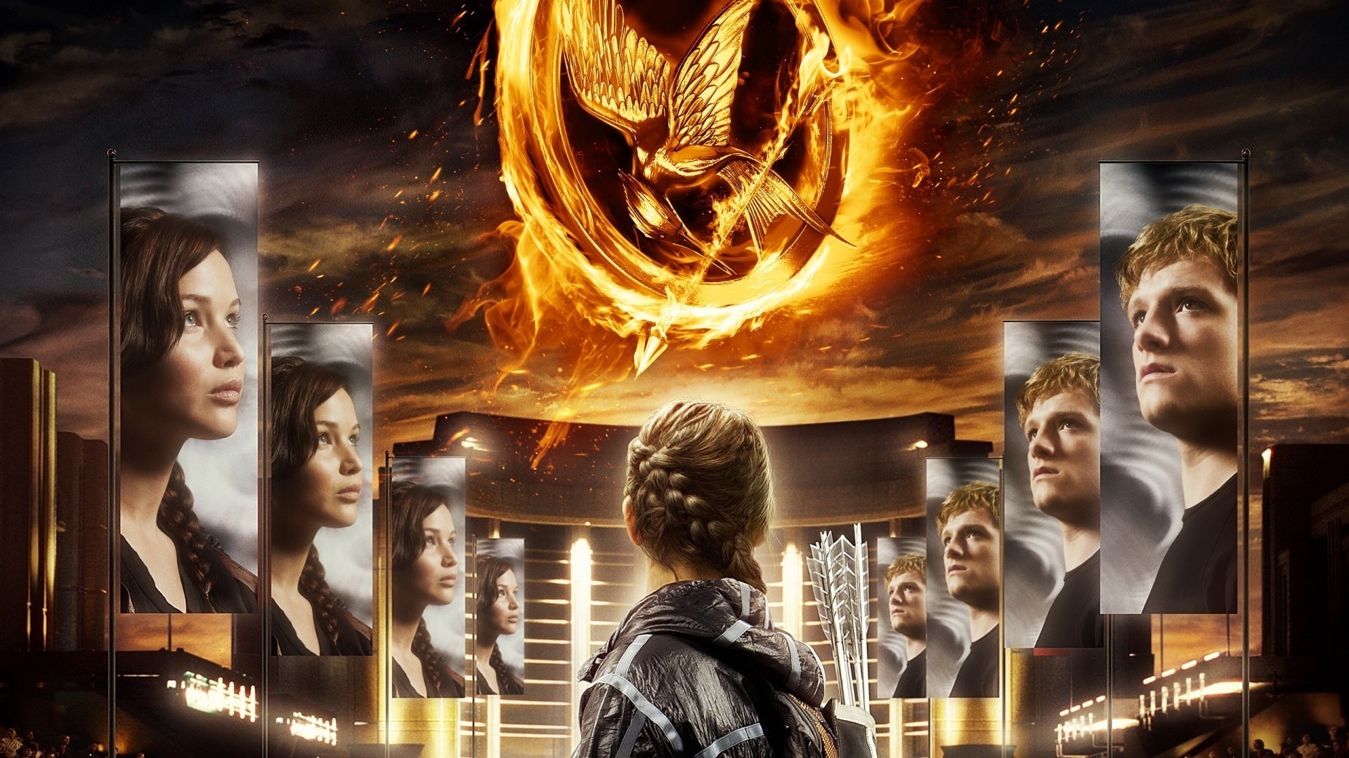The Hunger Games Katniss Everdeen Jennifer Lawrence Peeta Mellark Josh Hutcherson Mockingjay 1920x1080