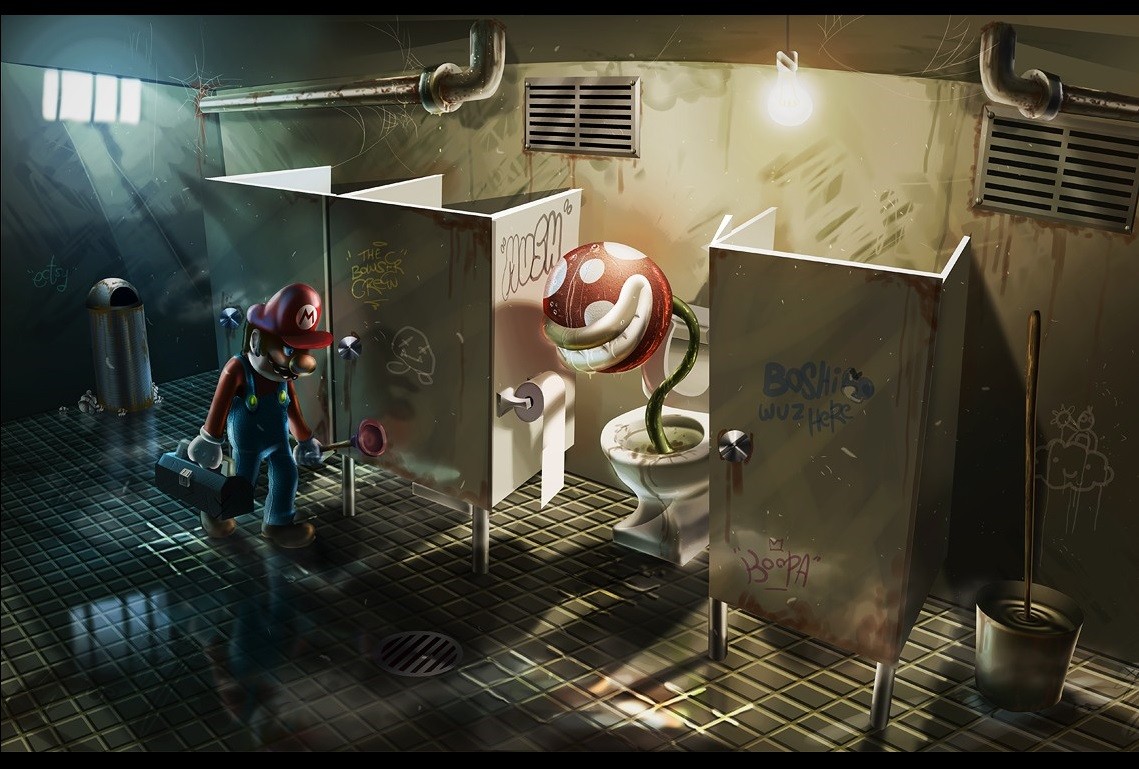 Digital Art Super Mario Toilets Toilet Paper 1139x769