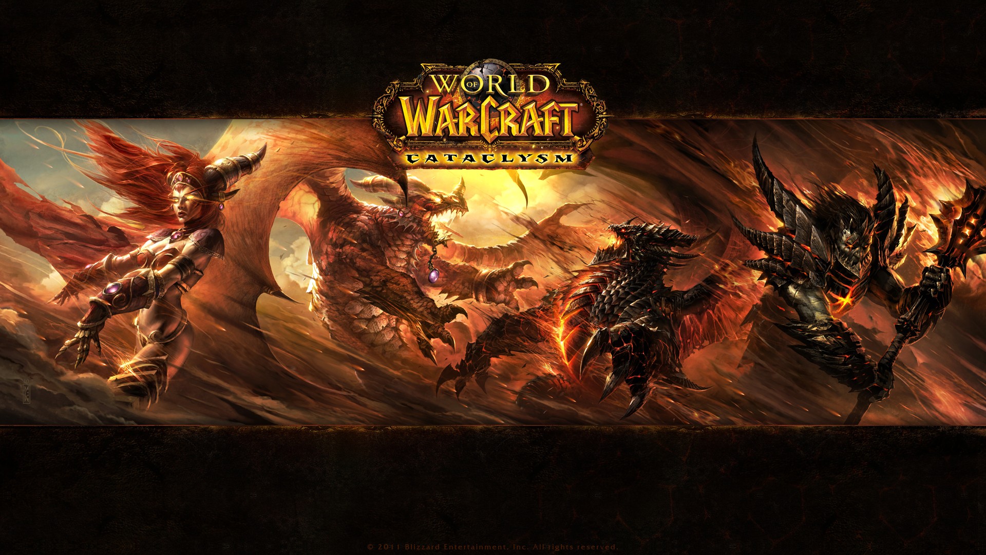 Blizzard Entertainment Warcraft World Of Warcraft Deathwing Alexstrasza World Of Warcraft Cataclysm 1920x1080