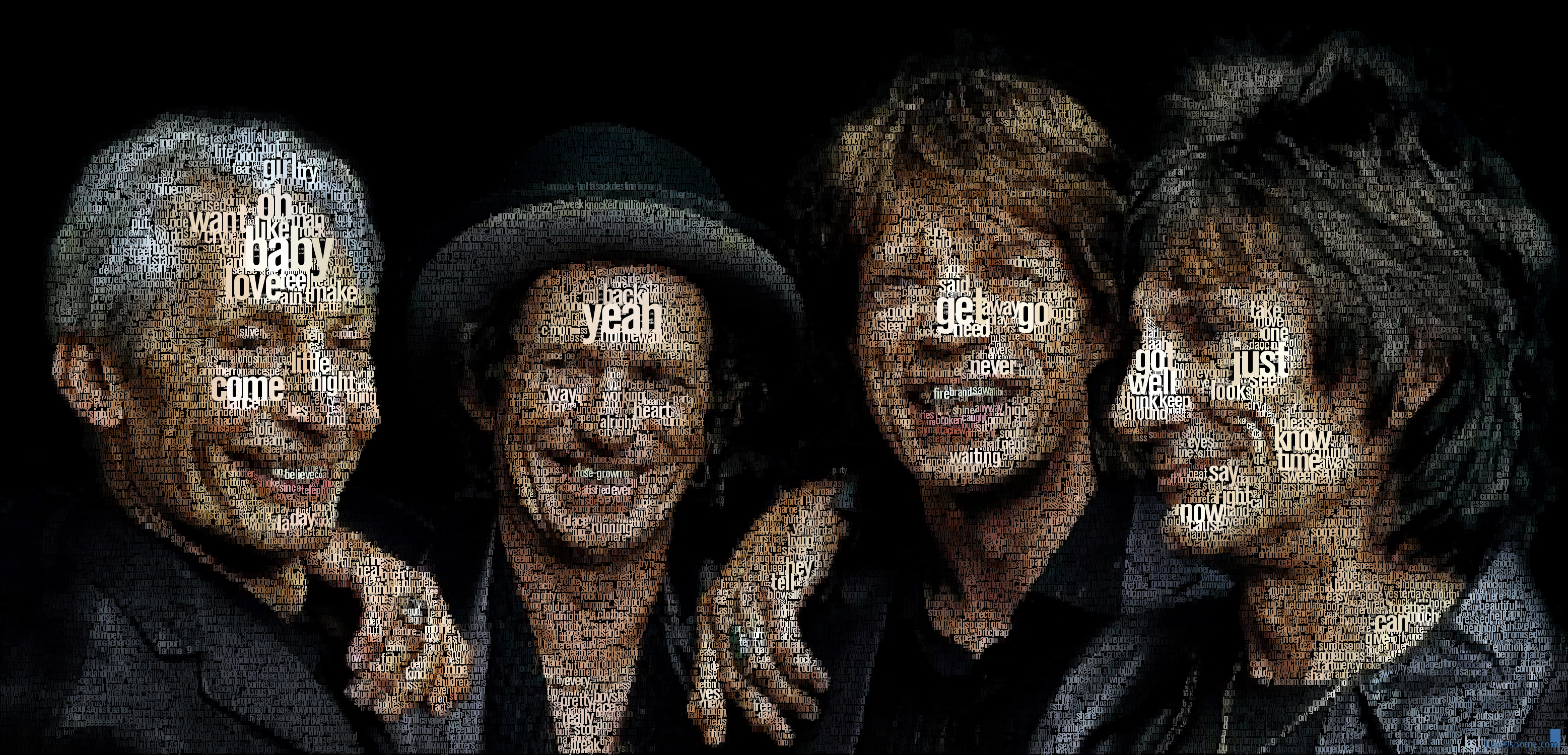 Typography Word Clouds Juan Osborne Artwork The Rolling Stones Rock And Roll Rock Bands Mick Jagger  3113x1500