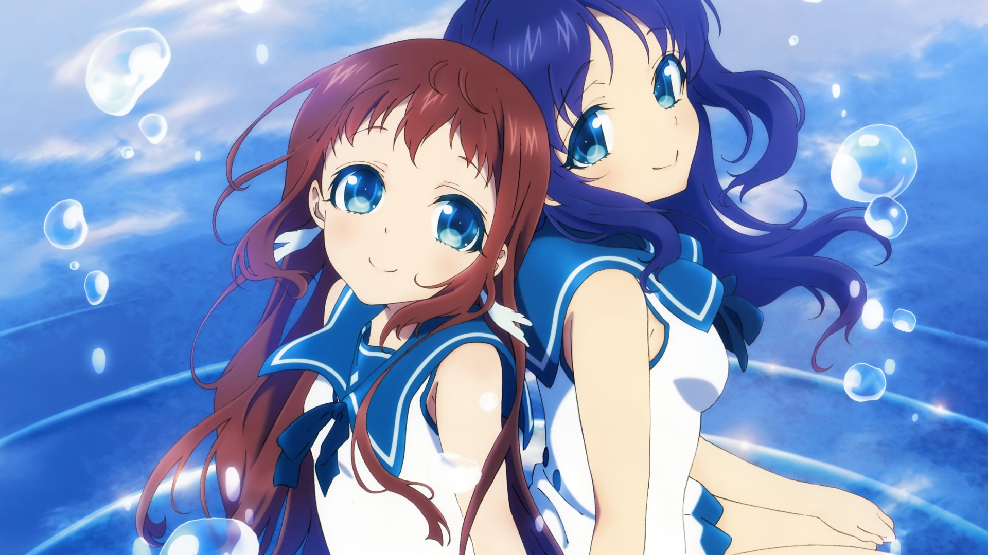 Nagi No Asukara Manaka Mukaido Chisaki Hiradaira Anime Girls Schoolgirl 1920x1080