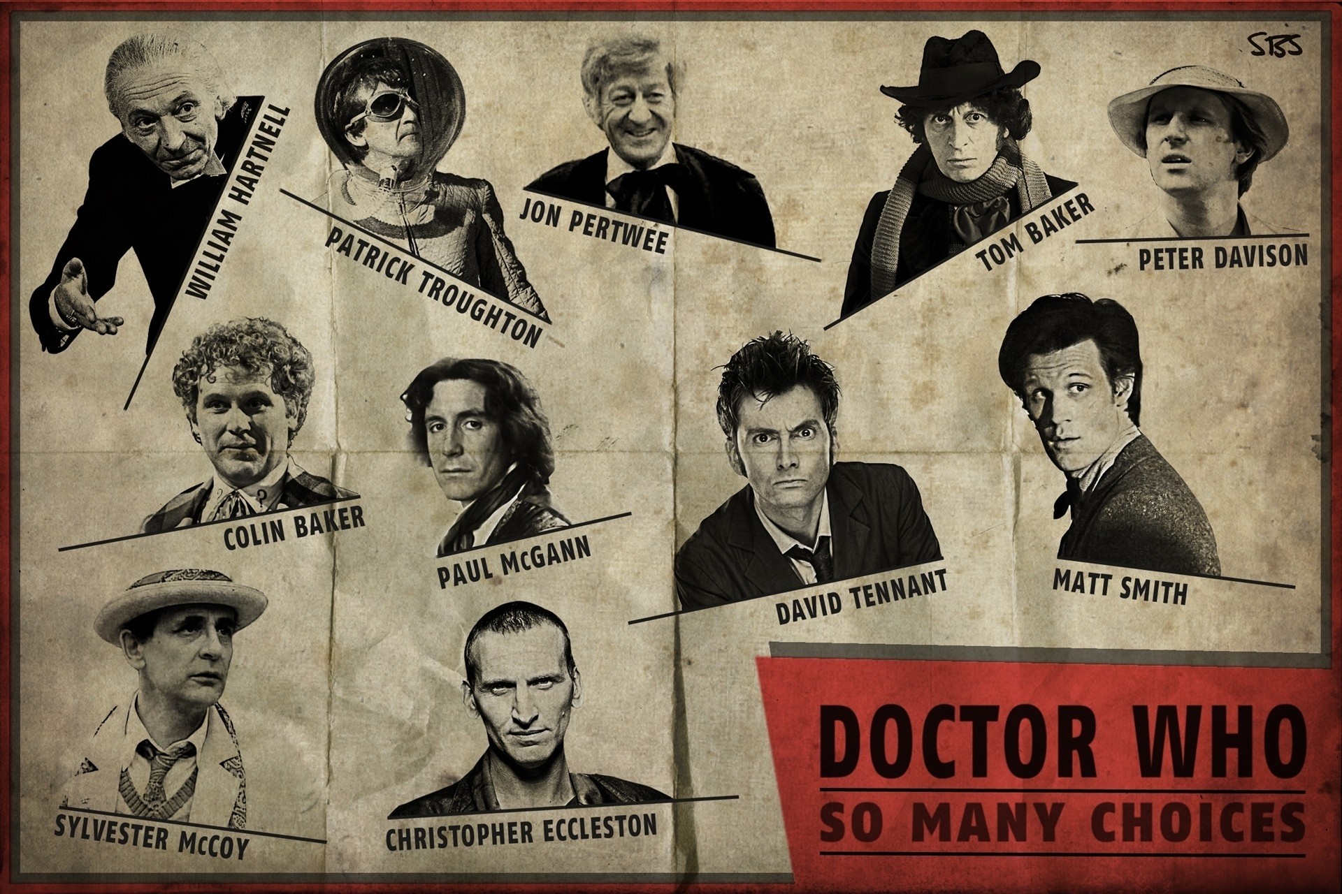 Doctor Who The Doctor David Tennant Christopher Eccleston Matt Smith Tom Baker Artwork 1920x1280