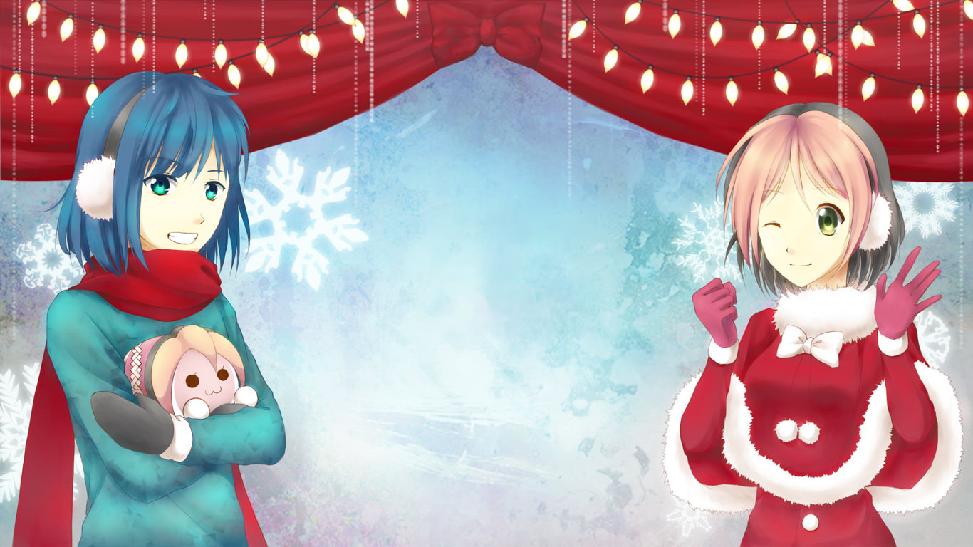 Pippi Christmas Anime Anime Girls Osu 1366x768