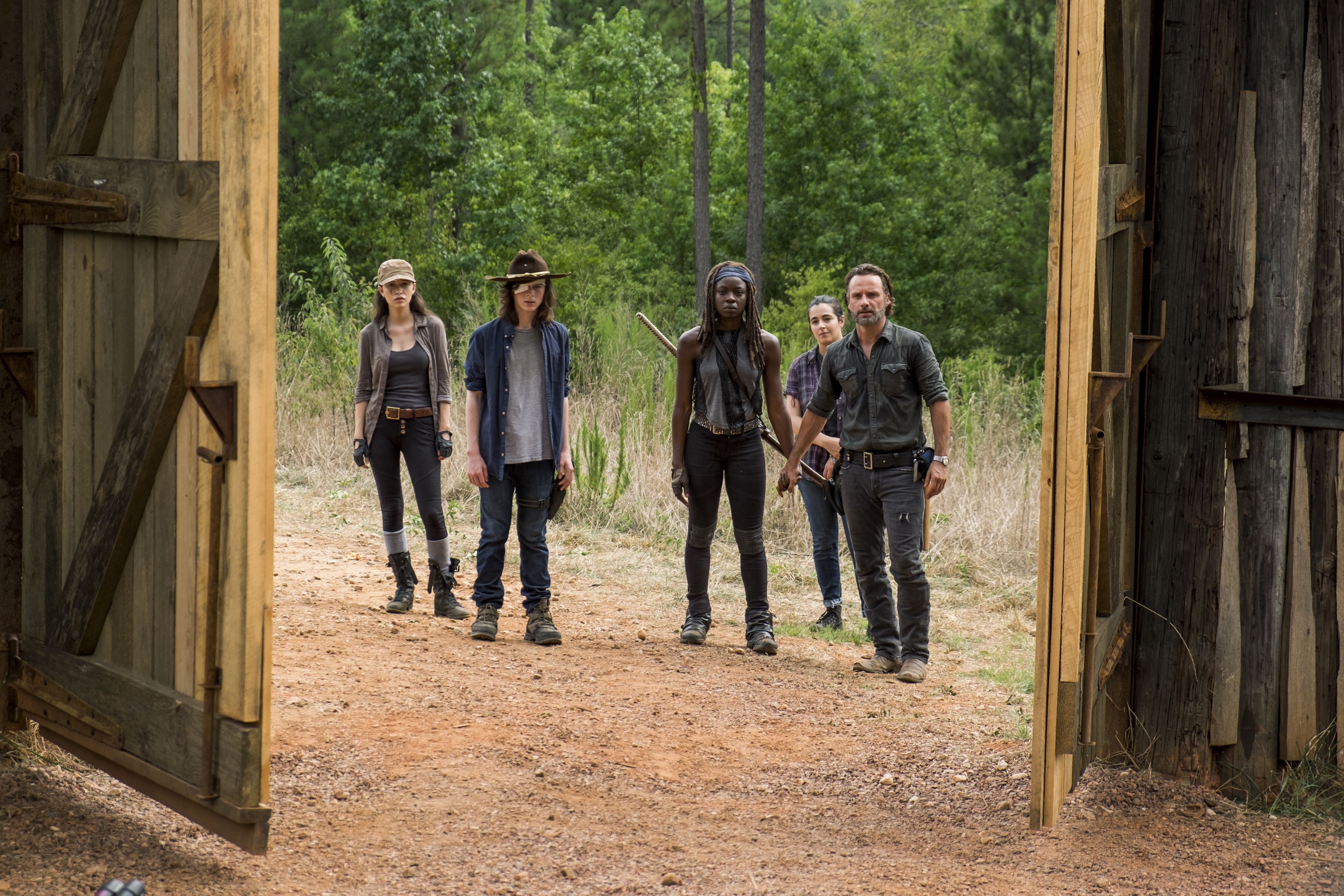 The Walking Dead Danai Gurira Michonne The Walking Dead Andrew Lincoln Rick Grimes Chandler Riggs Ca 3999x2666