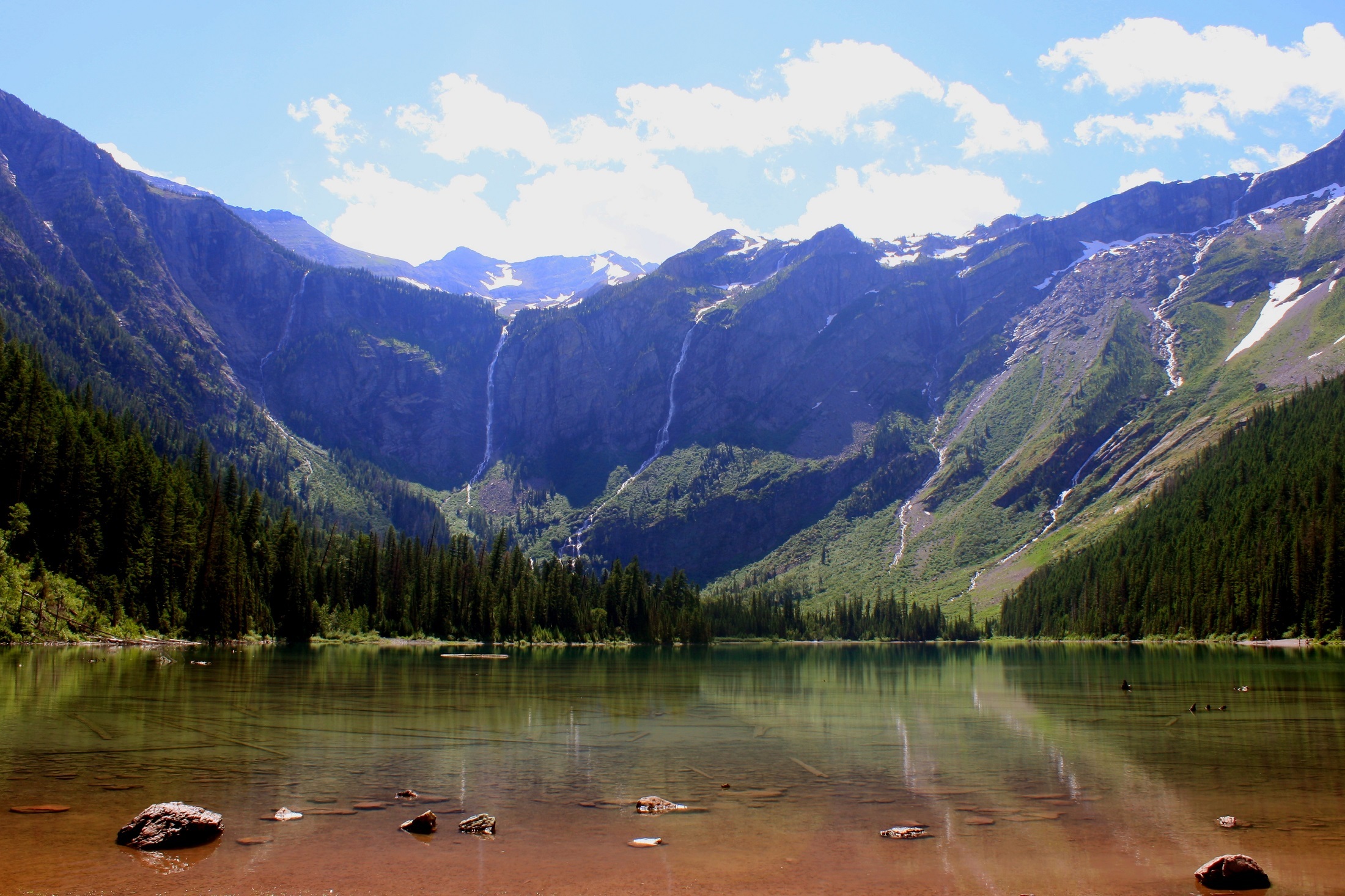 Glacier National Park Montana Lake Mountain Scenic Nature Wilderness 2200x1466