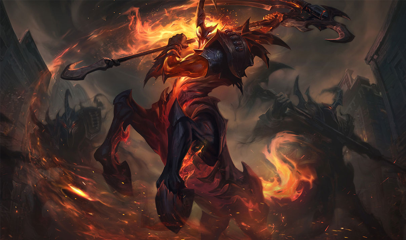 Hecarim League Of Legends Riot Games High Noon Fire 1402x828