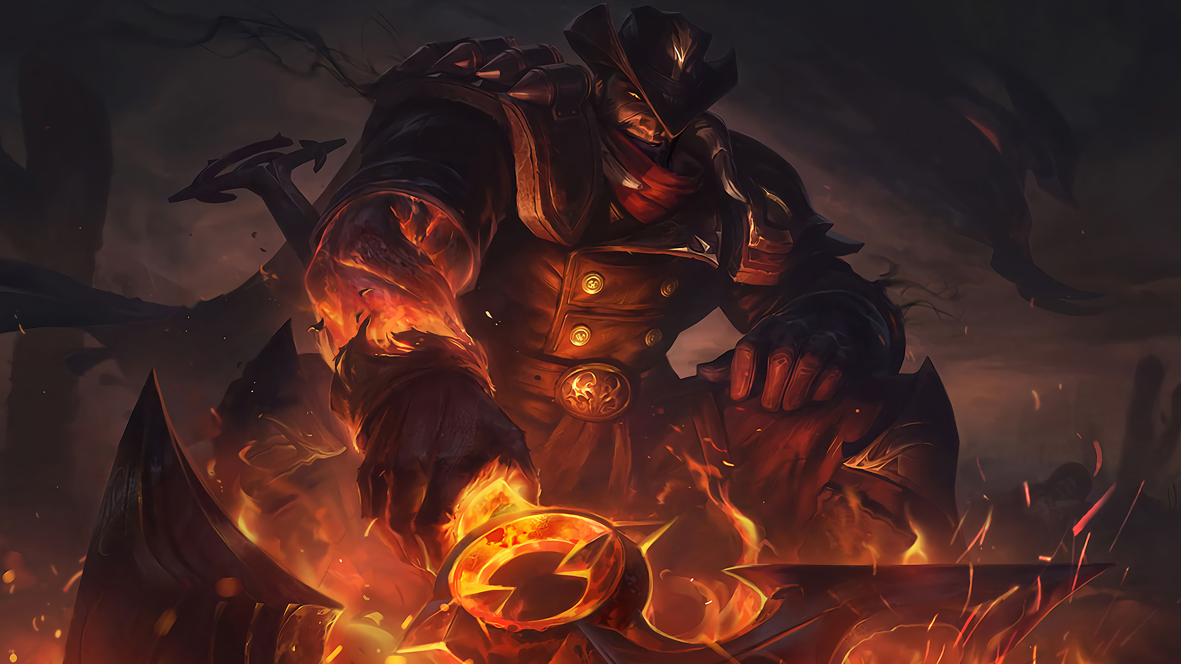 High Noon Darius Noxus League Of Legends Riot Games Fire 3840x2160