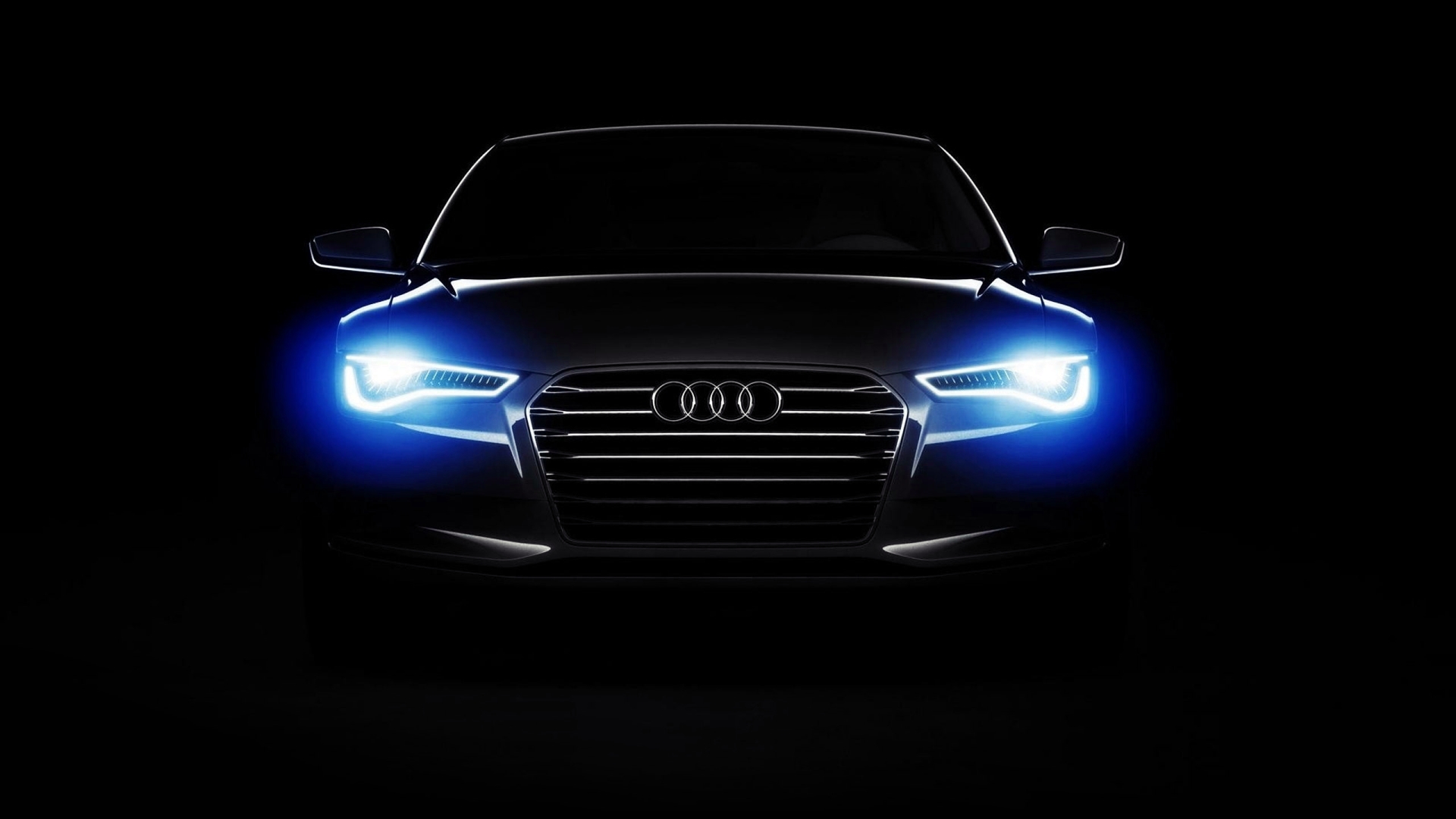 Car Audi Audi A6 Lights Dark Minimalism Vehicle Black Background Simple Background 1920x1080
