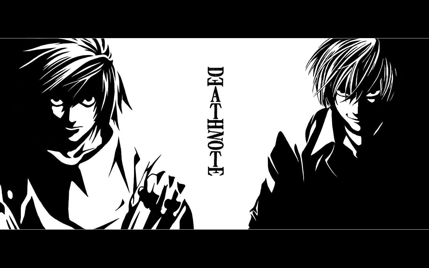Anime Death Note Yagami Light Lawliet L Monochrome 1440x900