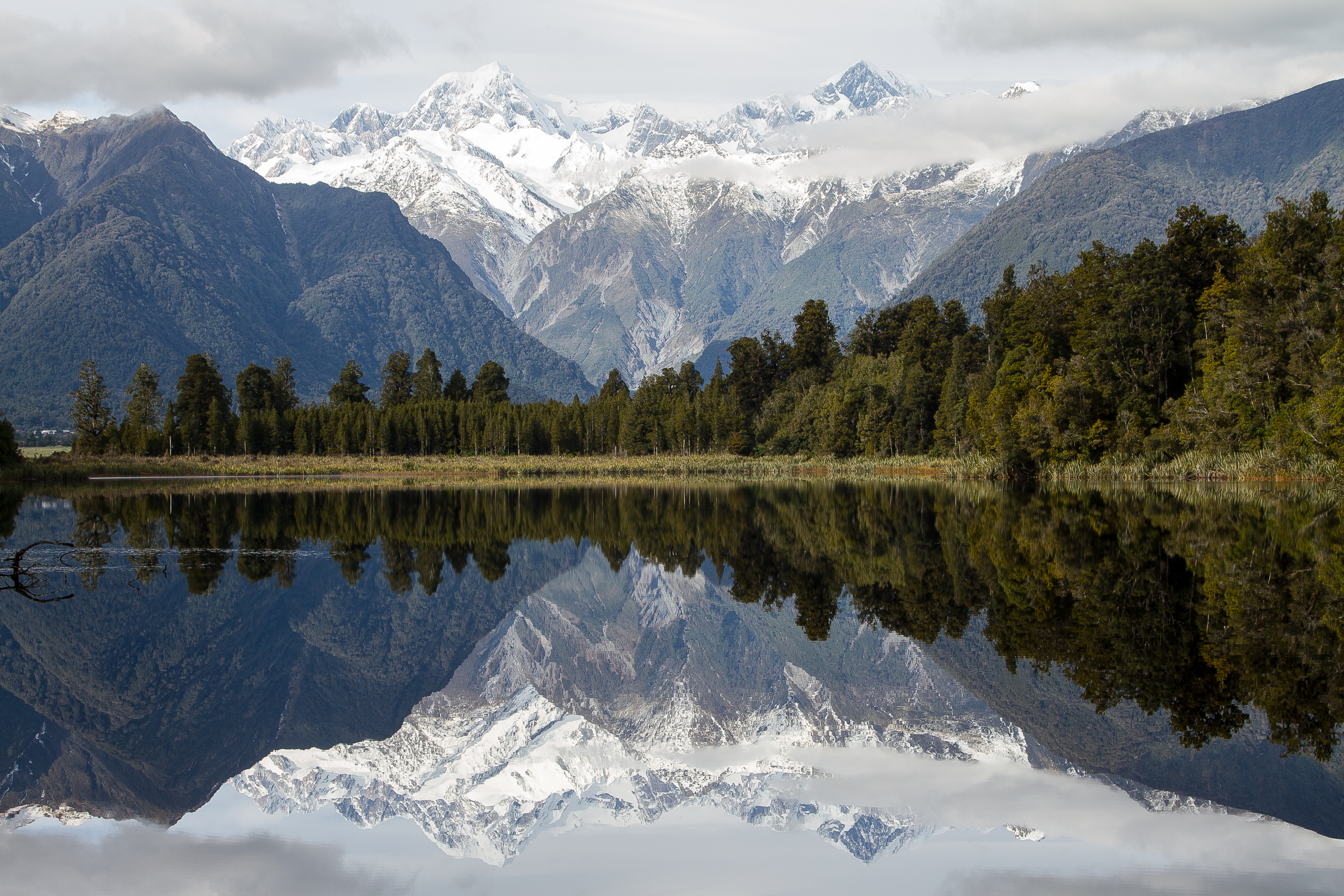 Aoraki Mount Cook New Zealand Lake Matheson Reflection Lake Mountain Aotearoa Southern Alps 5174x3450
