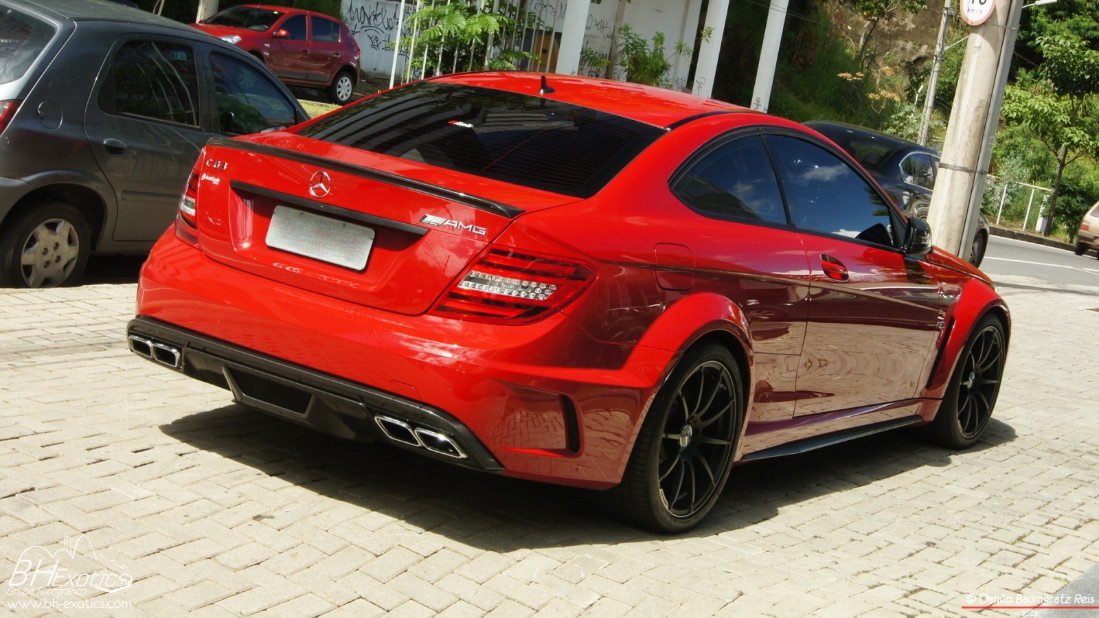 Mercedes Benz C63 AMG Red Cars Vehicle Mercedes Benz Urban Car 1600x900