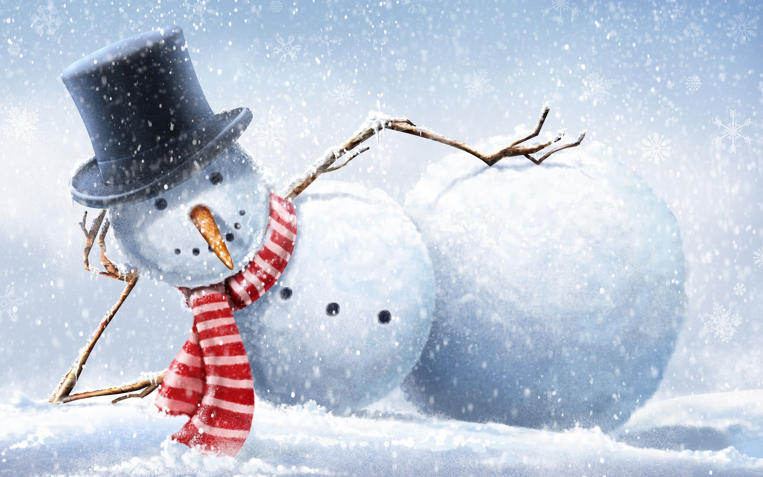 Christmas New Year Snowmen Humor 2560x1600