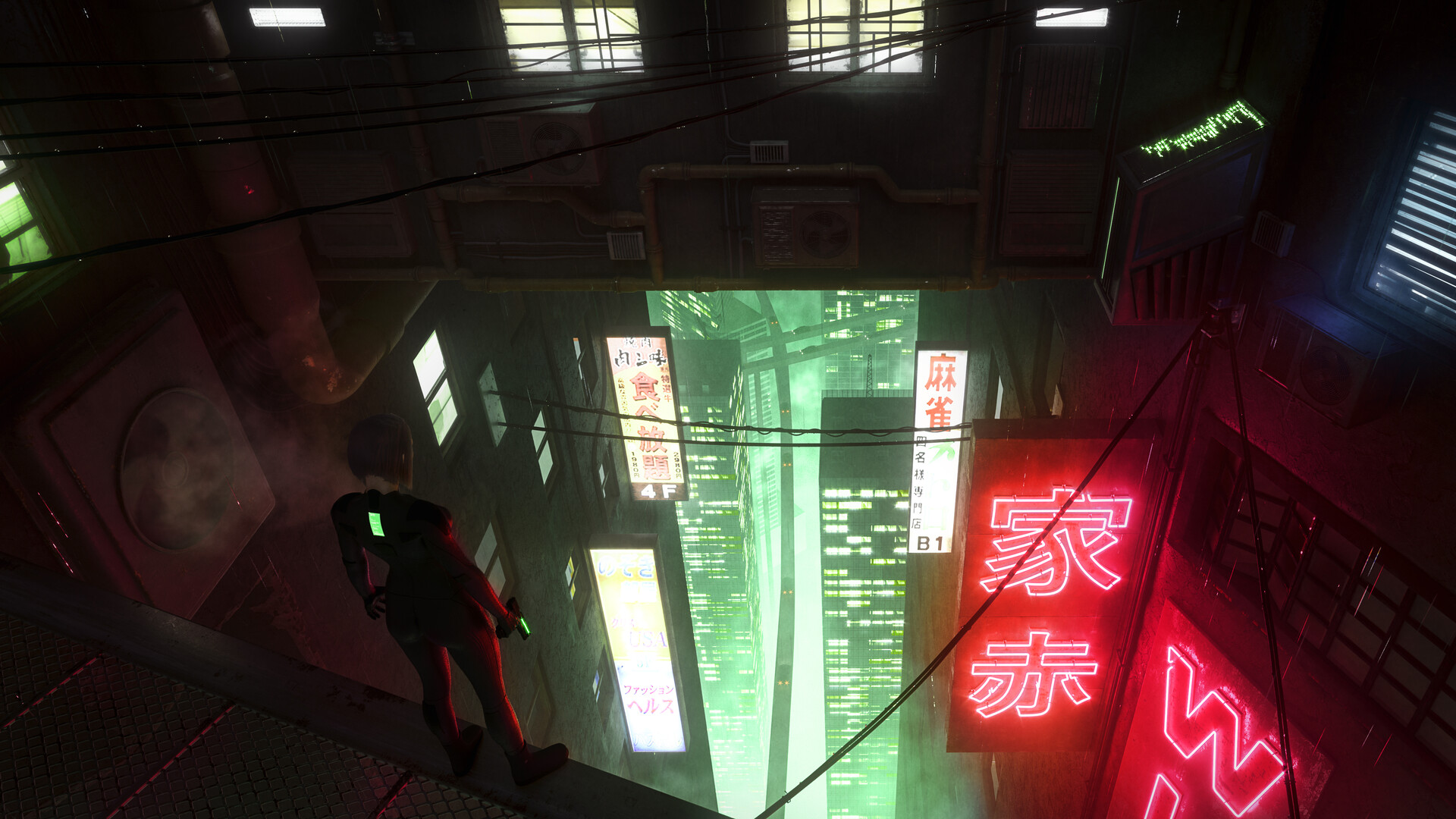 Futuristic Futuristic City Neon Lights Cyberpunk Digital Art Artwork City Pistol Chinese Guilherme M 1920x1080