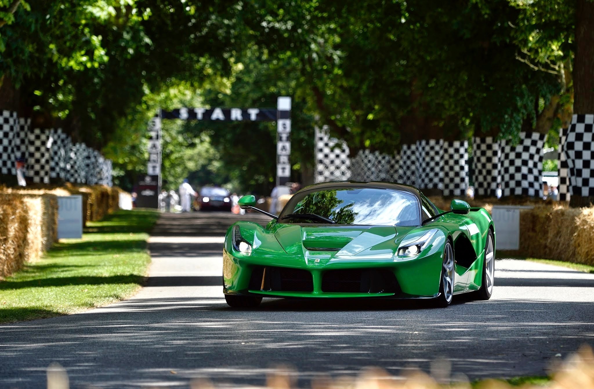 Ferrari Ferrari LaFerrari Road Green Car Sport Car Supercar 2048x1343