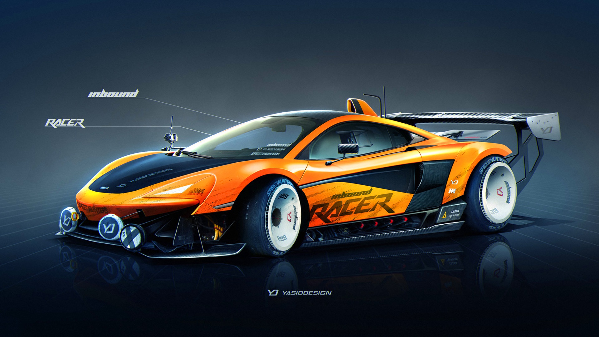 Digital Art Car Vehicle McLaren Front Angle View YASiDDESiGN 1920x1080