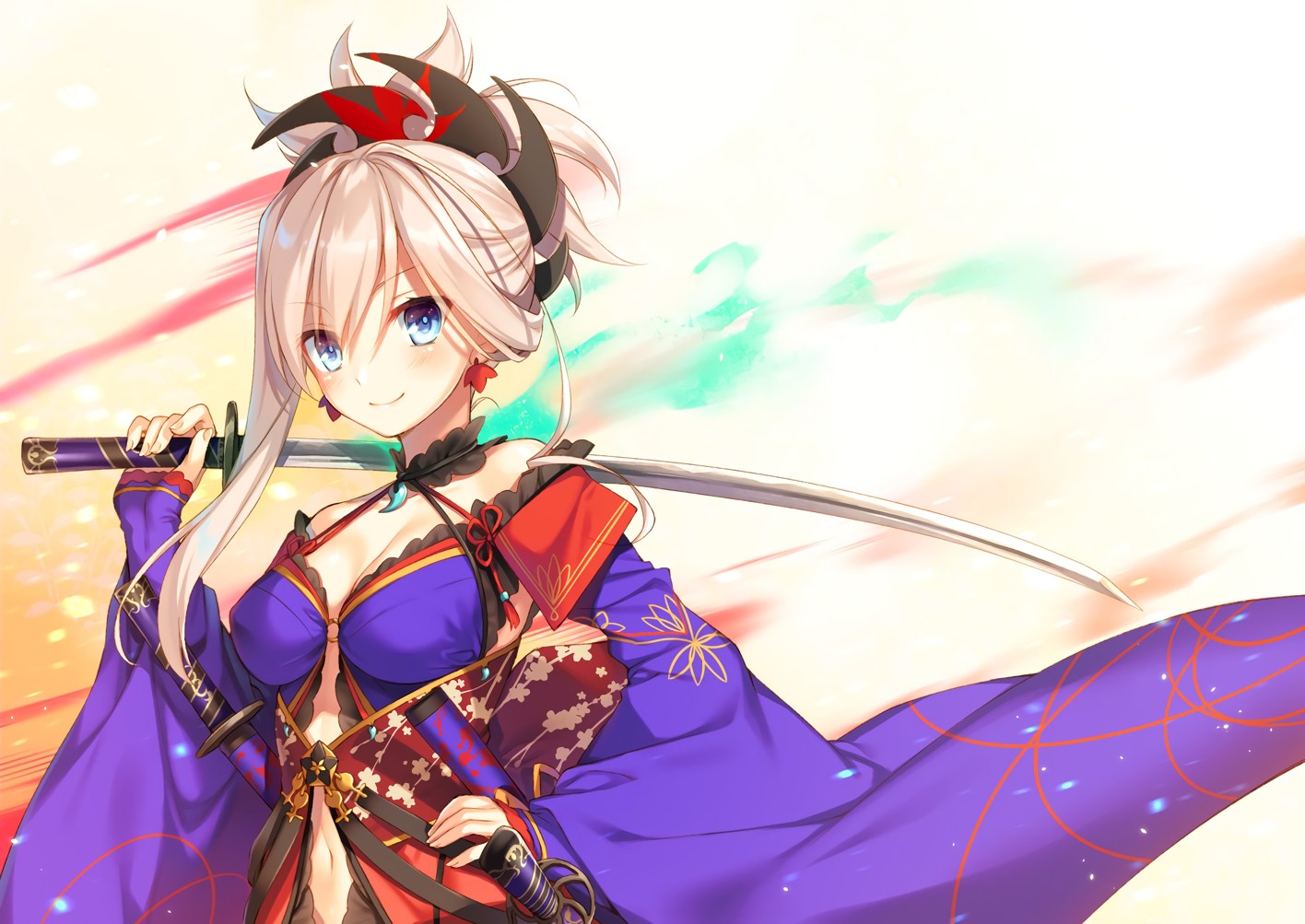 Fate Grand Order Purple Dresses Katana Miyamoto Musashi Fate Grand Order 1416x1003