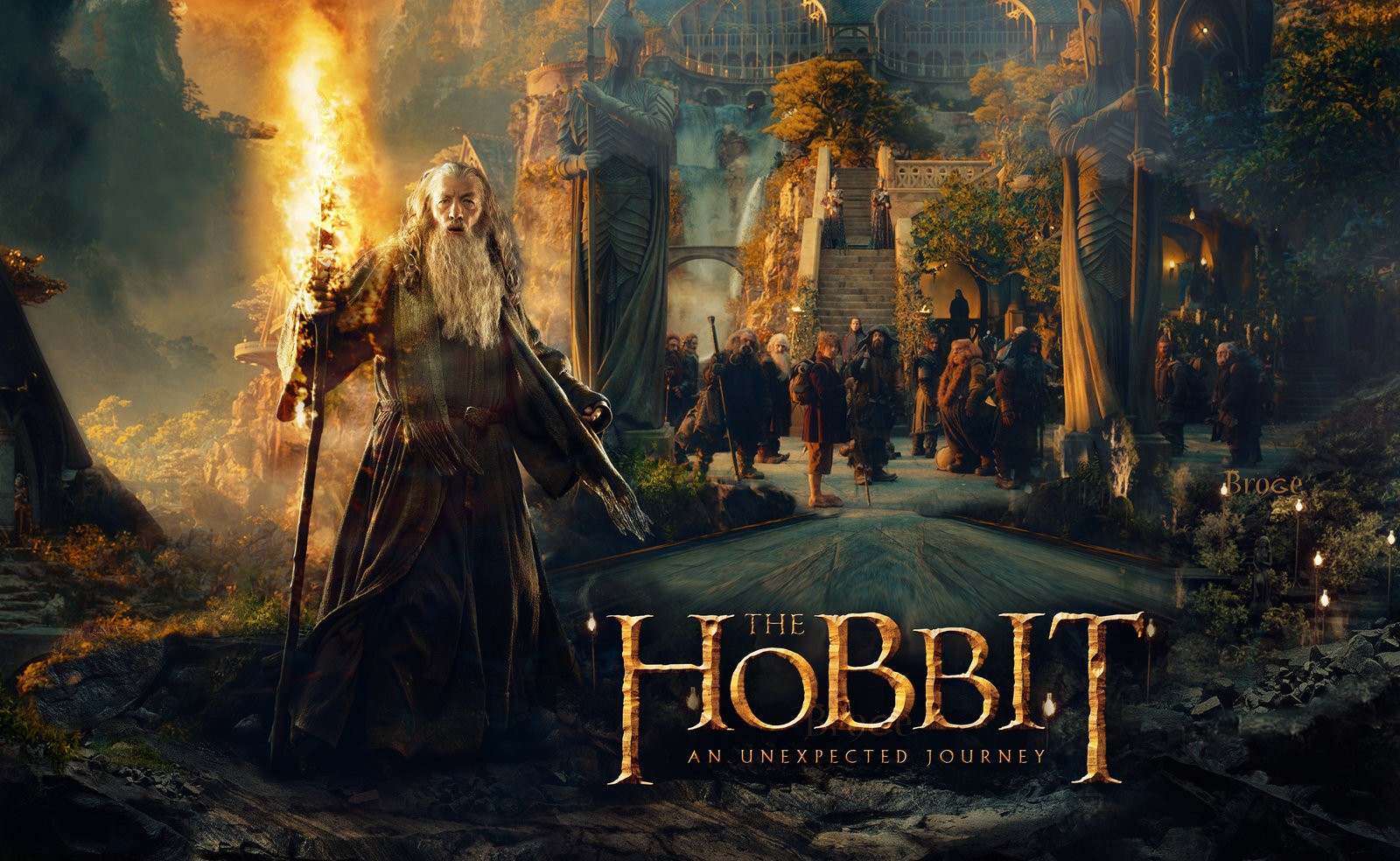 The Hobbit An Unexpected Journey Gandalf Ian McKellen Dwarfs Bilbo Baggins Rivendell 1600x984