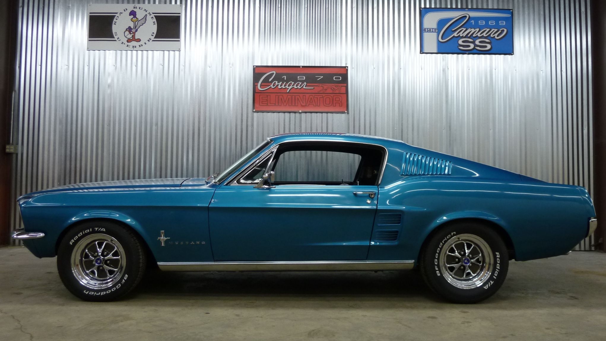 Ford Mustang Fastback Muscle Car Blue Car 2042x1149