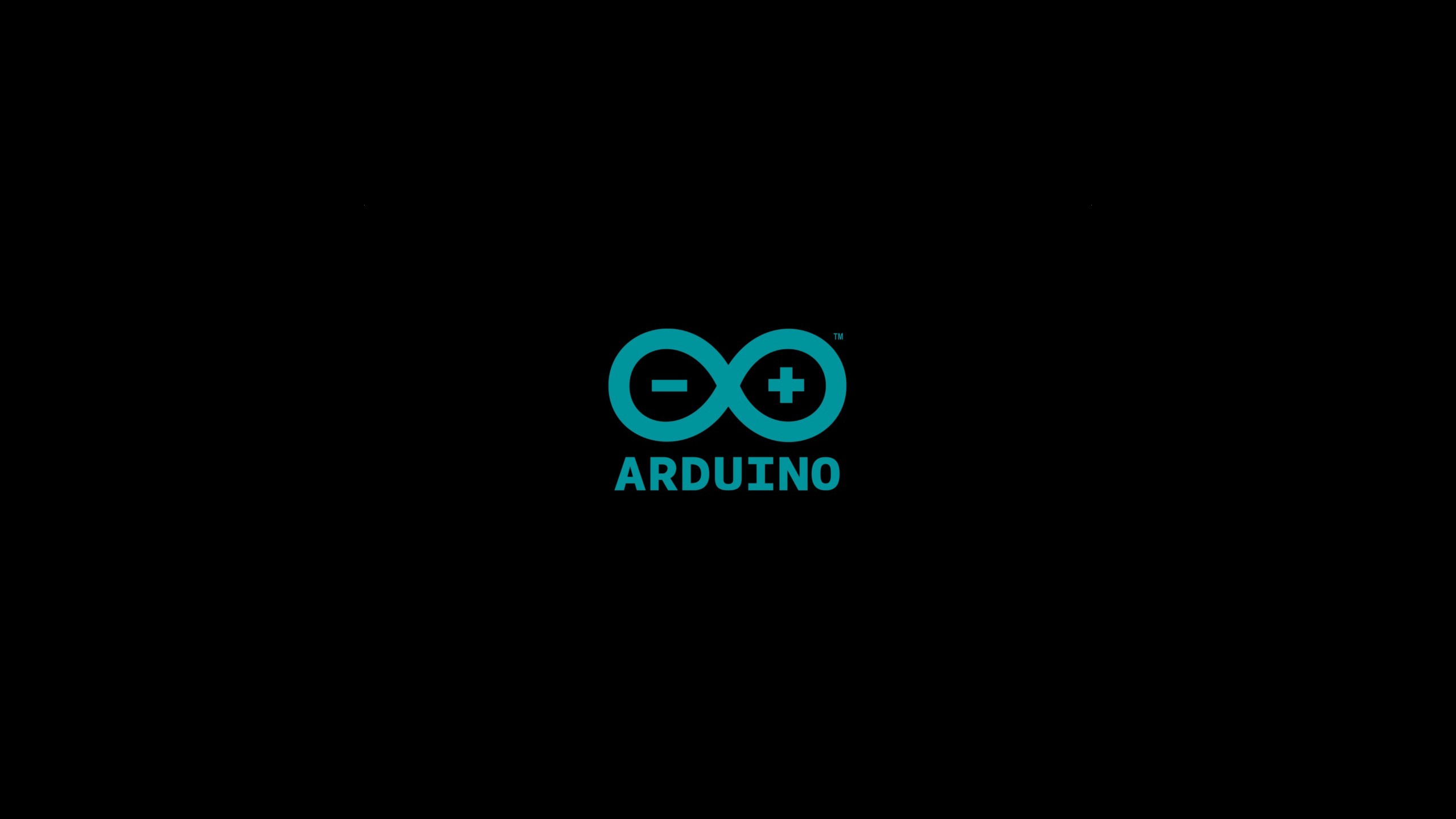 Arduino Open Source Black Background Simple Background Blue 2560x1440