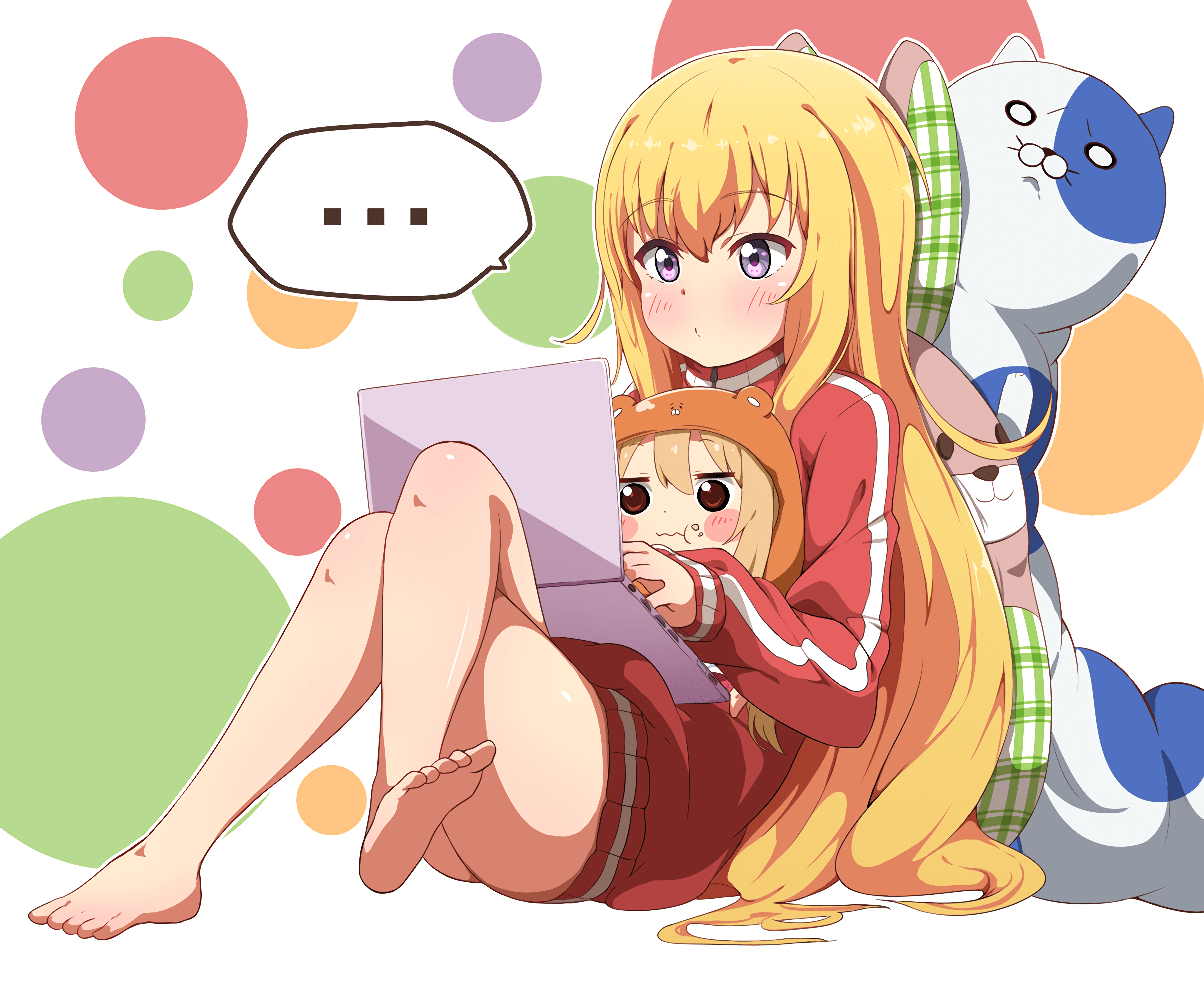 Anime Girls Anime Gabriel Dropout Artwork Fan Art Umaru Chan Crossover Gabriel White Tenma Blonde Ca 5200x4292