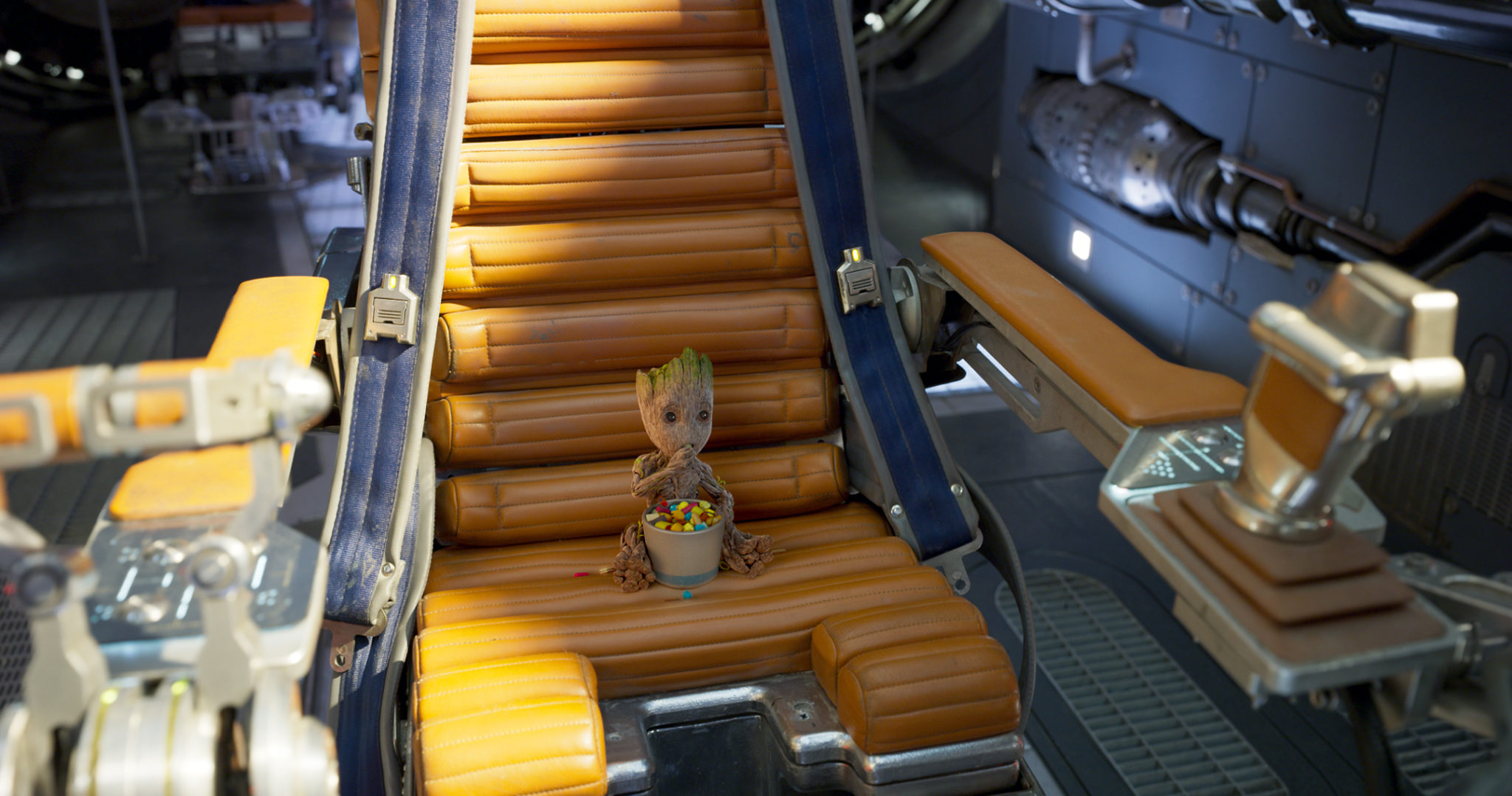Guardians Of The Galaxy Vol 2 Baby Groot Chair Milano Spacecraft Eating Looking Into The Distance Gu 2048x1078