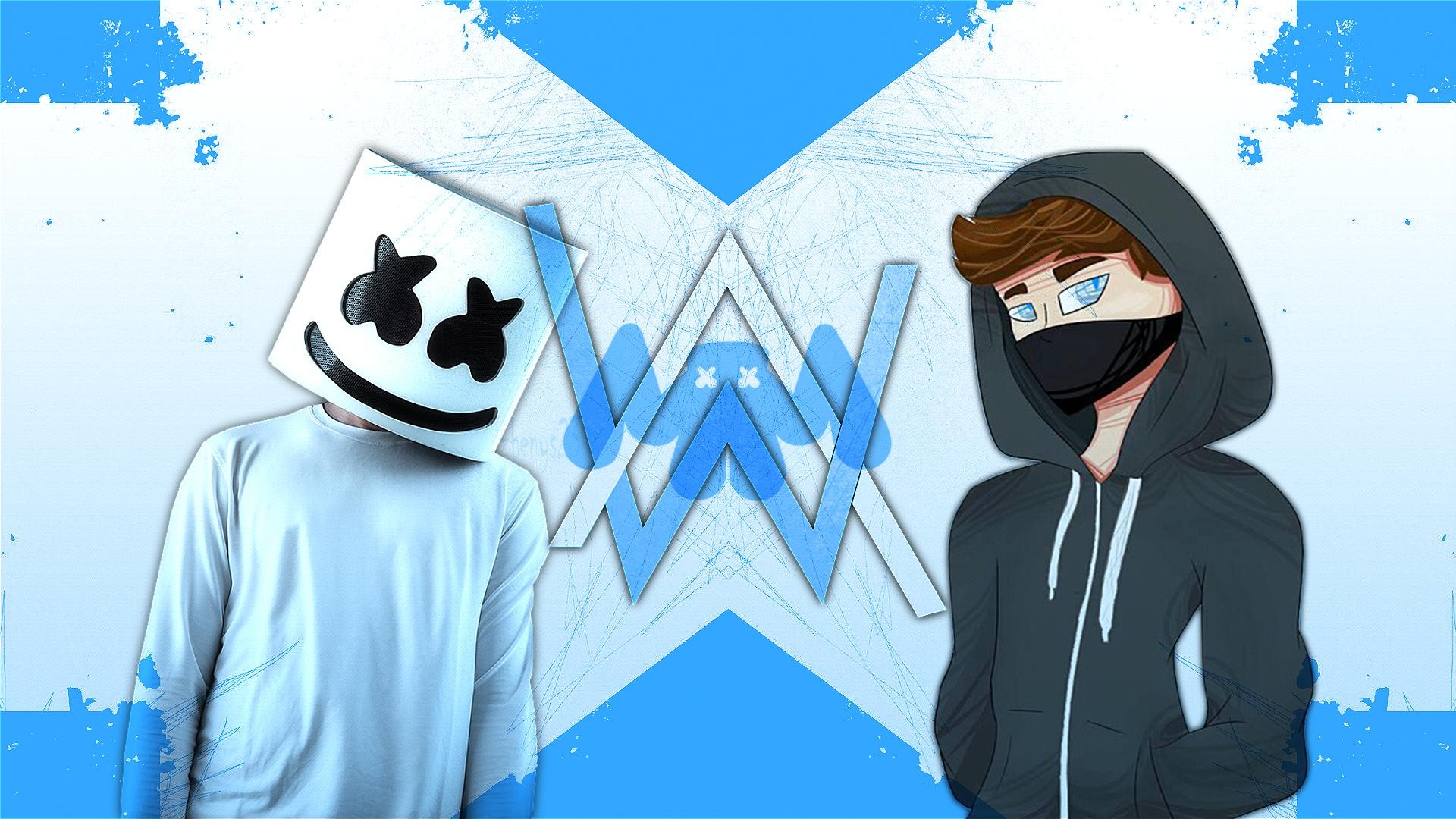 Alan Walker Marshmello EDM Blue 1920x1080