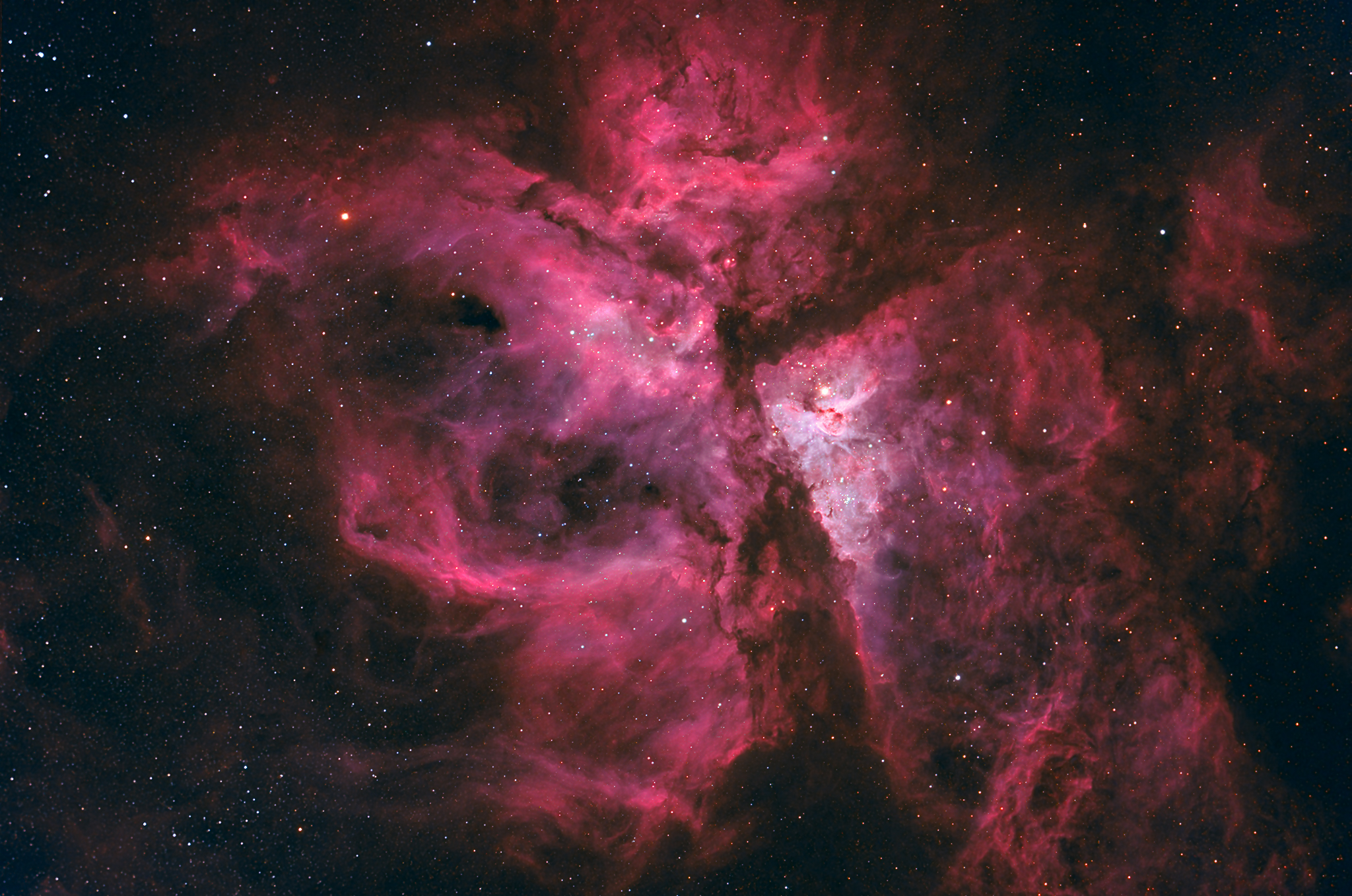 Carina Nebula Space Galaxy Stars Red Cosmos Pink 2048x1358
