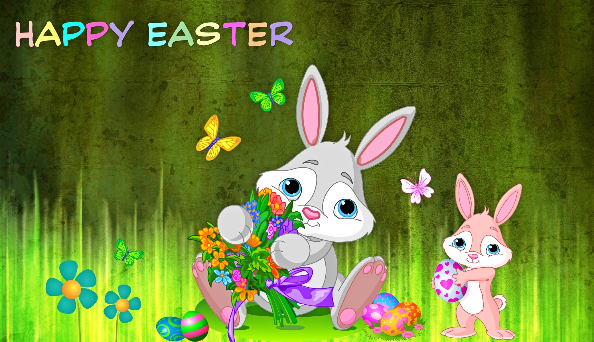 Bunny Easter Artistic Easter Egg Egg Green Happy Easter 2083x1200